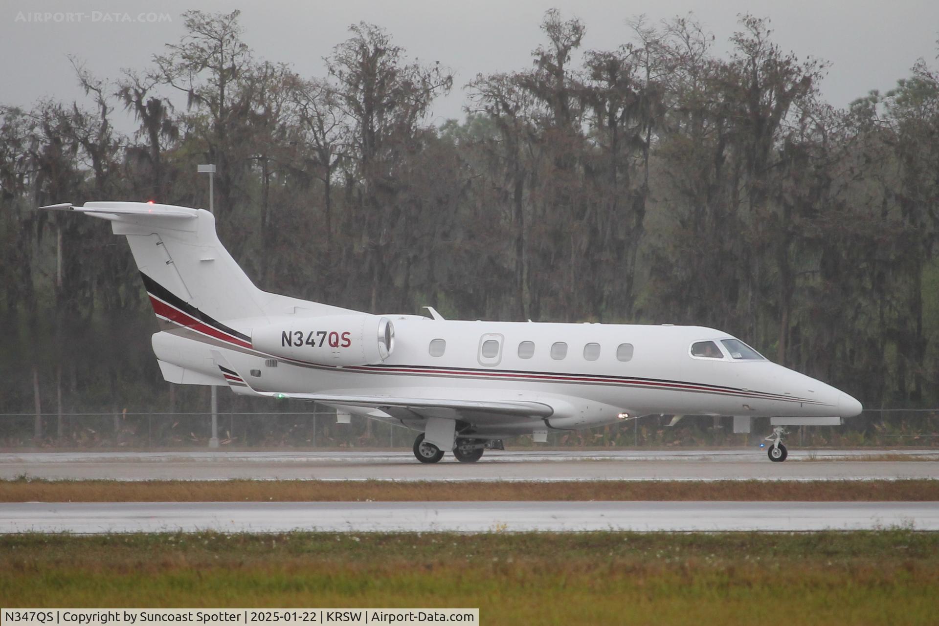 N347QS, 2014 Embraer EMB-505 Phenom 300 C/N 50500257, NetJets Flight 347 departs Runway 6 at Southwest Florida International Airport enroute to Oshkosh Wittman Regional Airport