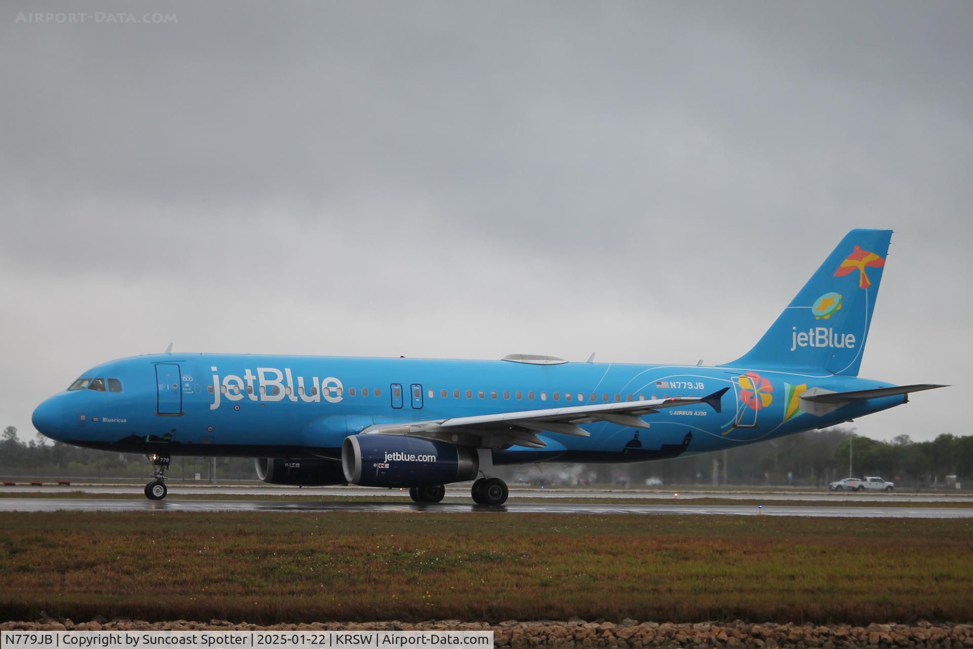 N779JB, 2009 Airbus A320-232 C/N 3811, JetBlue Flight 704 taxis at Southwest Florida International Airport prior to flight to Bradley International Airport