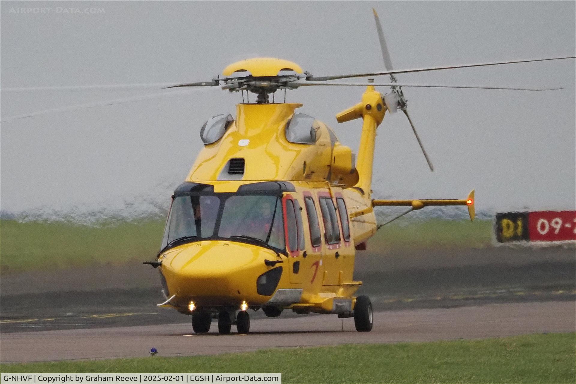 G-NHVF, 2015 Airbus Helicopters EC-175B C/N 5005, Just landed at Norwich.