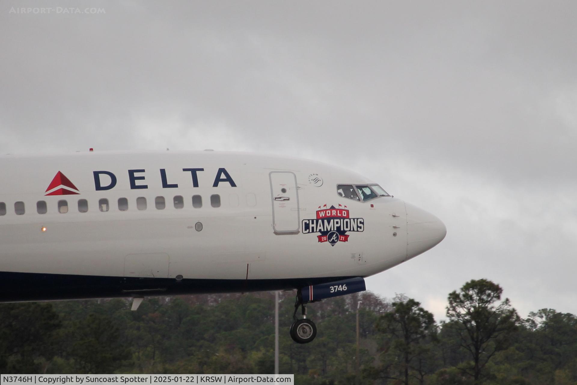 N3746H, 2001 Boeing 737-832 C/N 30488, Delta Flight 379 arrives on Runway 6 at Southwest Florida International Airport following flight from LaGuardia Airport