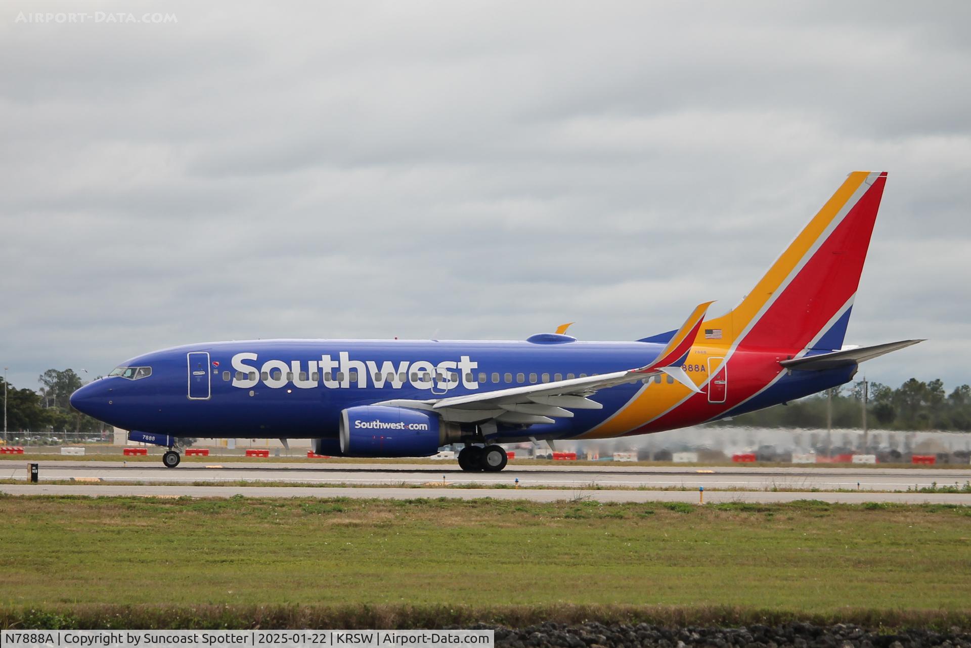 N7888A, 2007 Boeing 737-752 C/N 35124, Southwest Flight 2459 departs Runway 6 at Southwest Florida International Airport enroute to St Louis-Lambert International Airport