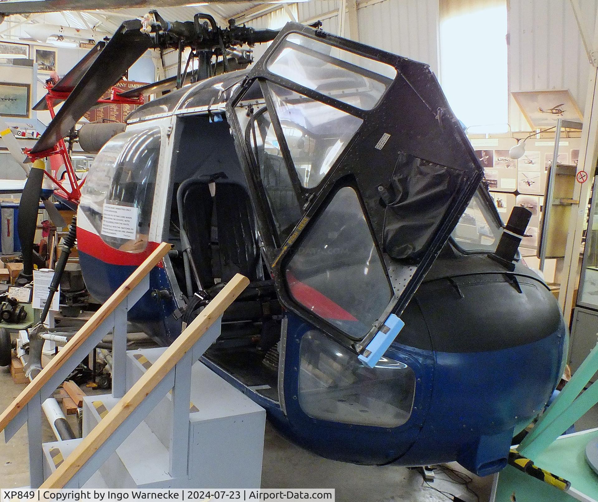 XP849, 1961 Westland Scout AH.1 C/N F9475, Westland Scout AH1 at the Museum of Berkshire Aviation, Woodley