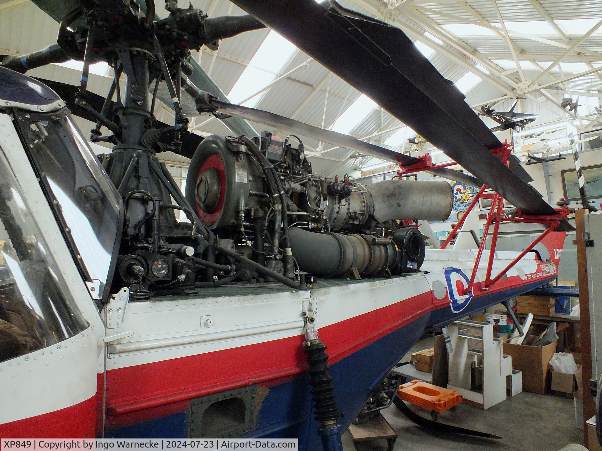 XP849, 1961 Westland Scout AH.1 C/N F9475, Westland Scout AH1 at the Museum of Berkshire Aviation, Woodley