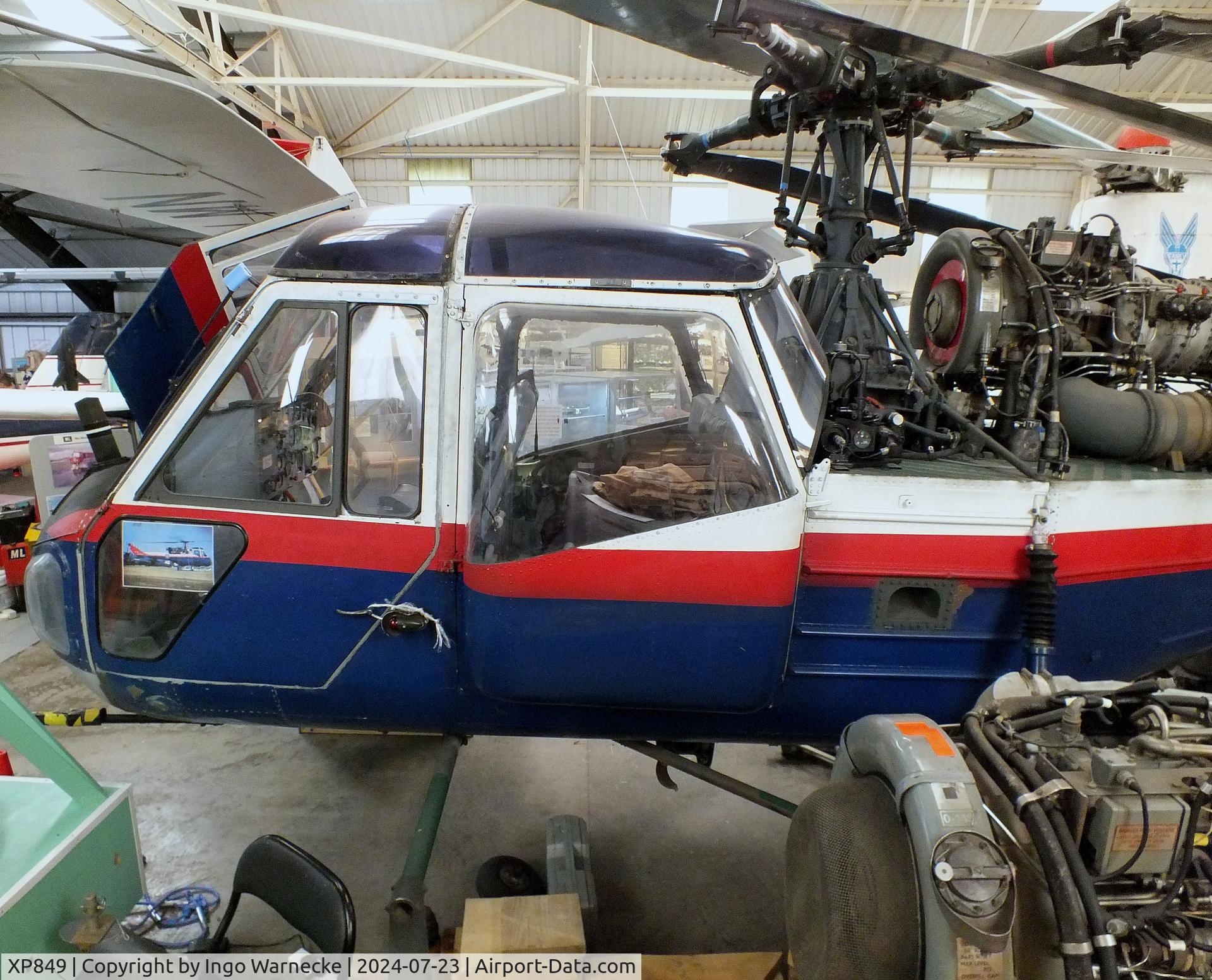 XP849, 1961 Westland Scout AH.1 C/N F9475, Westland Scout AH1 at the Museum of Berkshire Aviation, Woodley