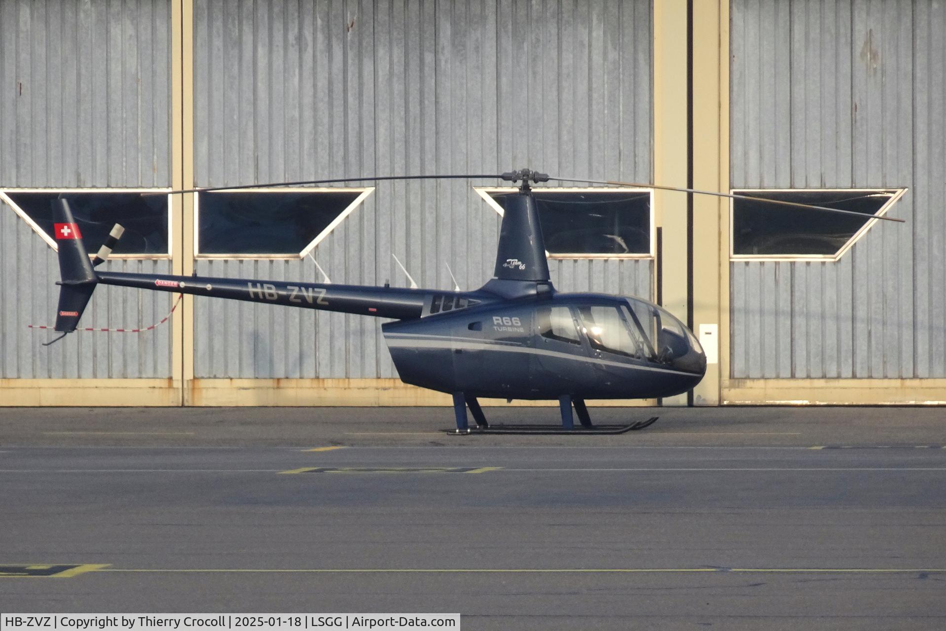 HB-ZVZ, 2017 Robinson R66 Turbine C/N 0825, Parked at Geneva International Airport