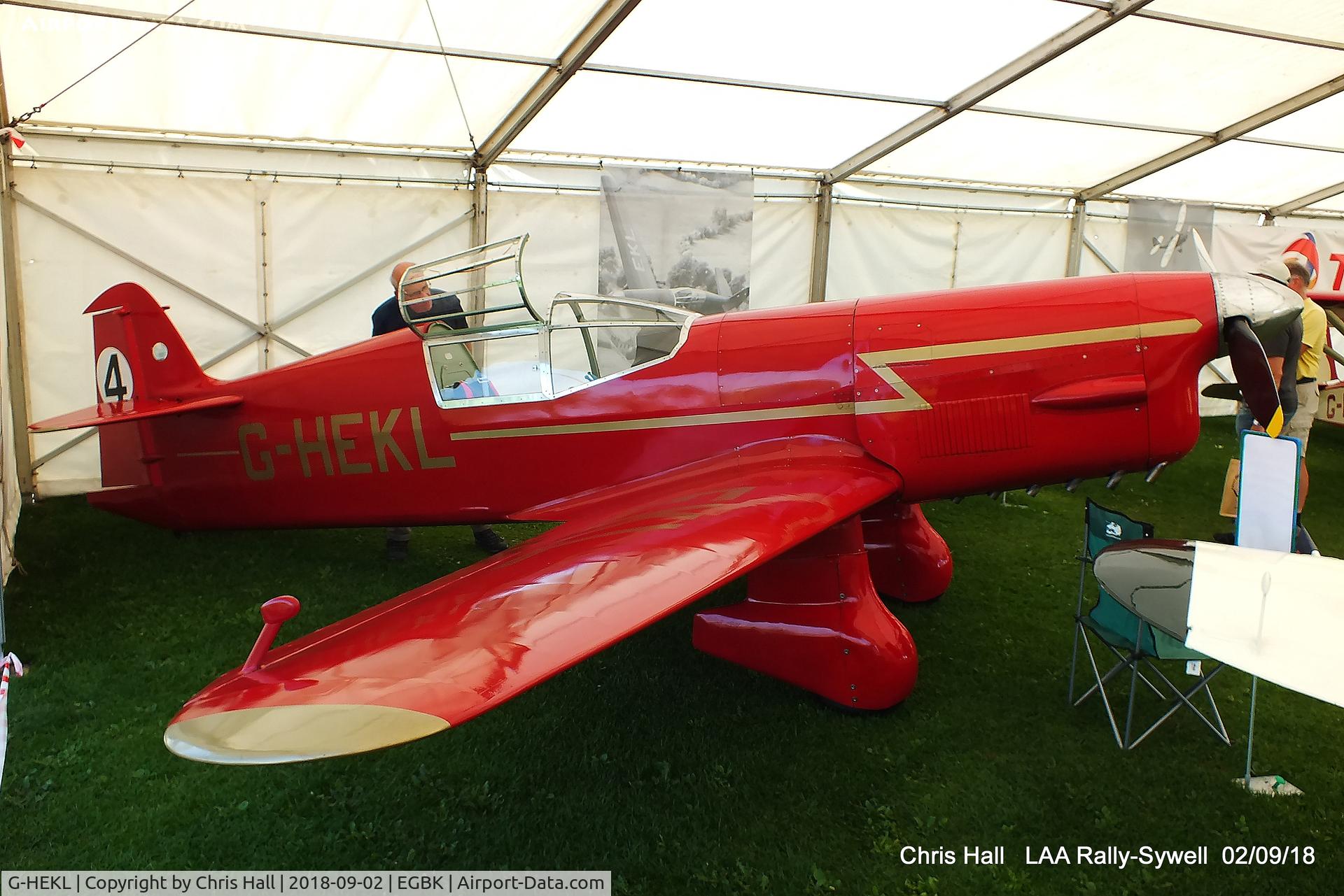 G-HEKL, 2008 Percival Mew Gull replica C/N PFA 013-14759, 2018 LAA Rally, Sywell