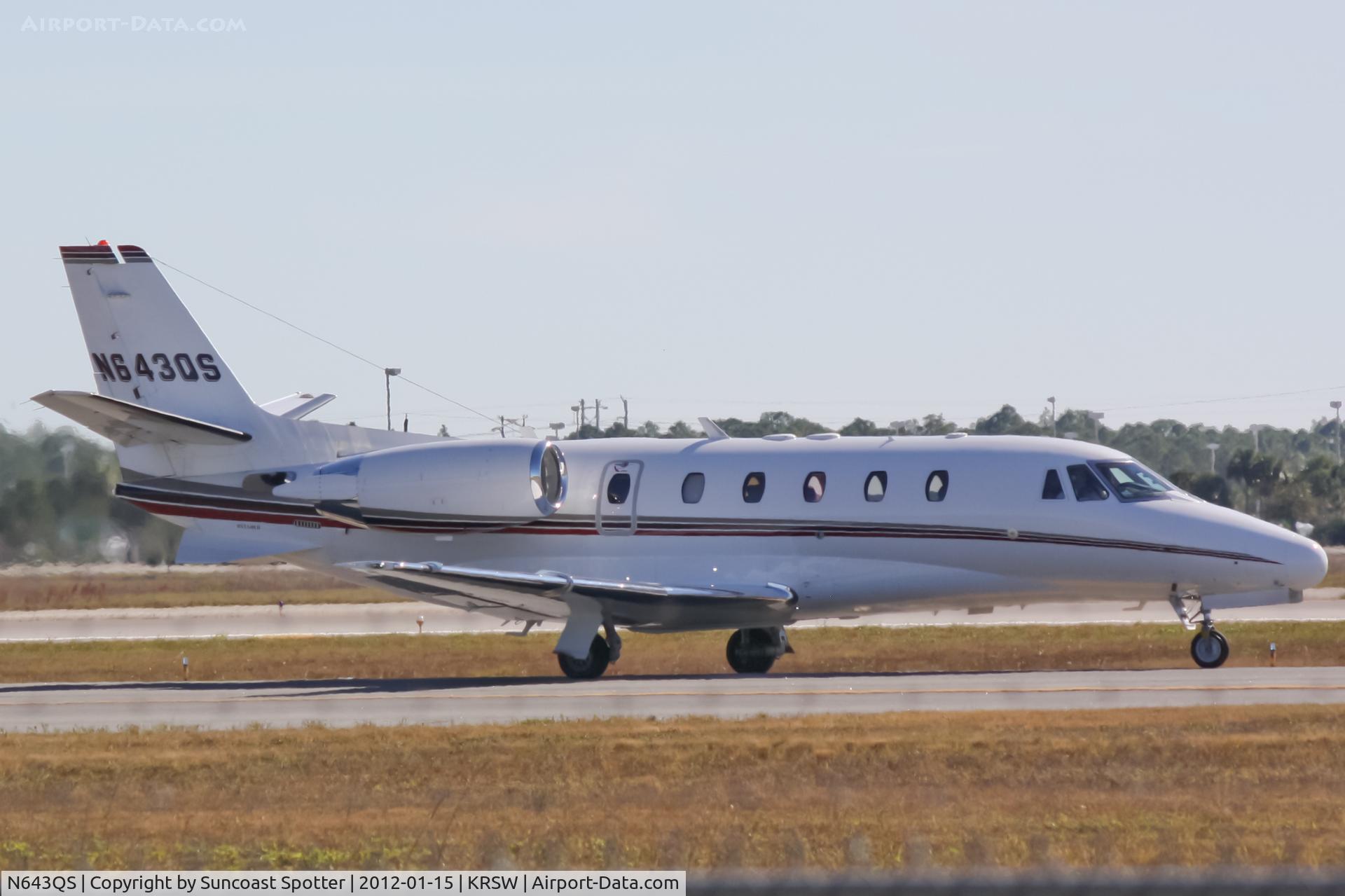 N643QS, 2005 Cessna 560XL C/N 560-5588, Execjet Flight 643 prepares for departure from Southwest Florida International Airport enroute to Syracuse Hancock International Airport