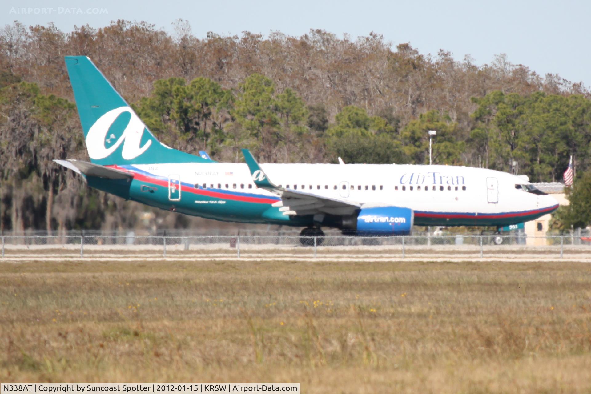 N338AT, 2008 Boeing 737-7BD C/N 33943, AirTran Flight 1033 departs Runway 6 at Southwest Florida International Airport enroute to Pittsburgh International Airport