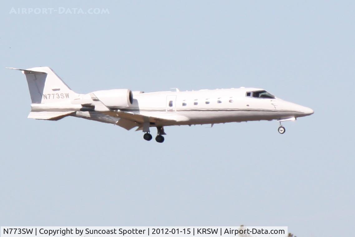 N773SW, 2002 Learjet 60 C/N 254, N773SW on approach to Runway 6 at Southwest Florida International Airport following a flight from Marco Island Airport