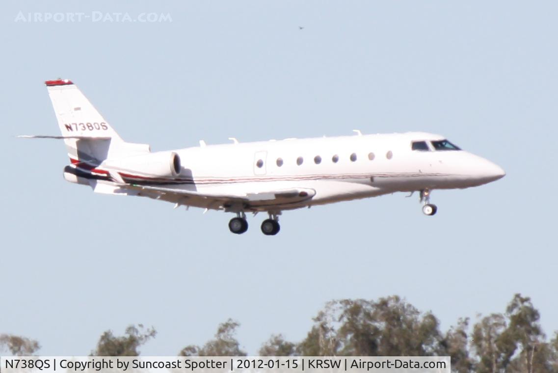N738QS, 2008 Israel Aerospace Industries Gulfstream 200 C/N 204, Execjet Flight 738 on approach to Runway 6 at Southwest Florida International Airport following a flight from Key West International Airport