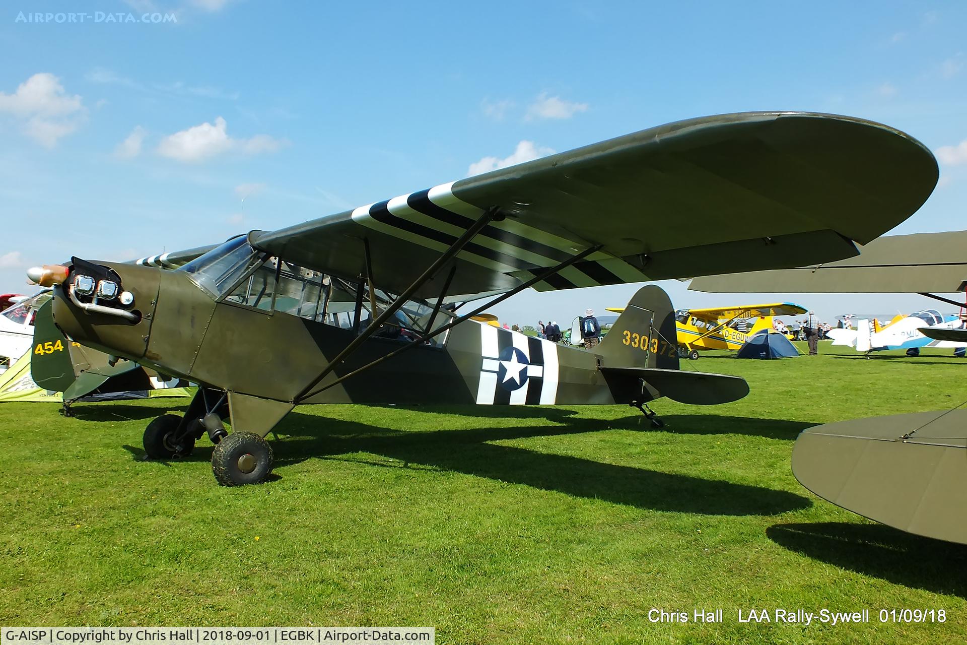 G-AISP, 1943 Piper L-4H Grasshopper (J3C-65D) C/N 11691, 2018 LAA Rally, Sywell