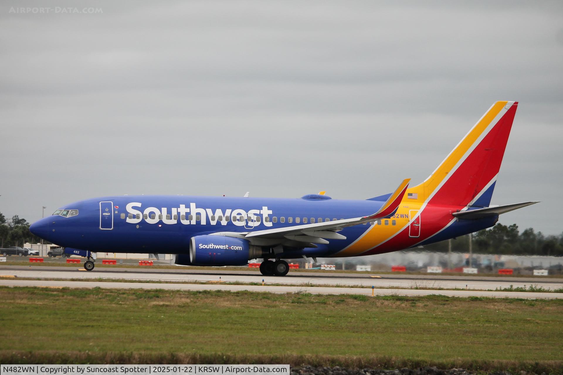N482WN, 2004 Boeing 737-7H4 C/N 29852, Southwest Flight 986 departs Runway 6 at Southwest Florida International Airport enroute to Baltimore-Washington International Airport