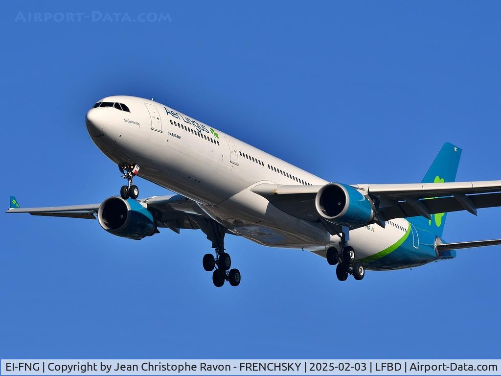 EI-FNG, 2016 Airbus A330-302 C/N 1742, Dublin (DUB)	Bordeaux (BOD)	(EIN2504)
