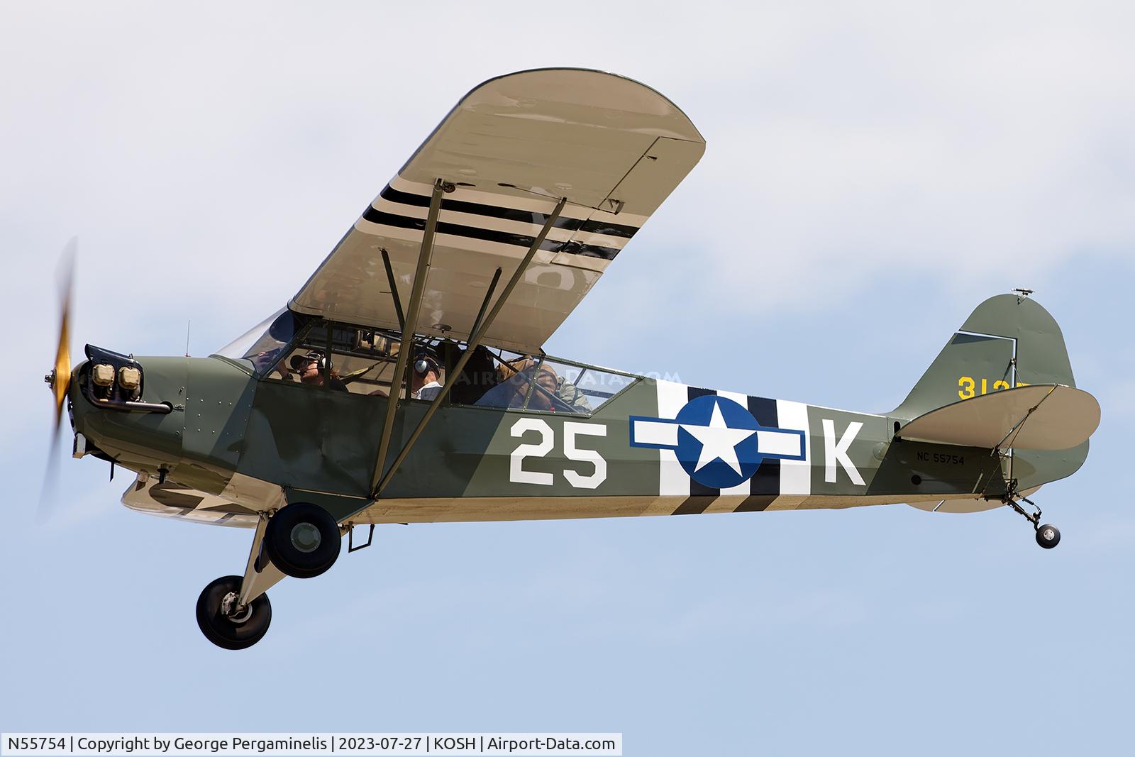 N55754, 1943 Piper J3C-65 Cub C/N 10118, Airventure 2023.