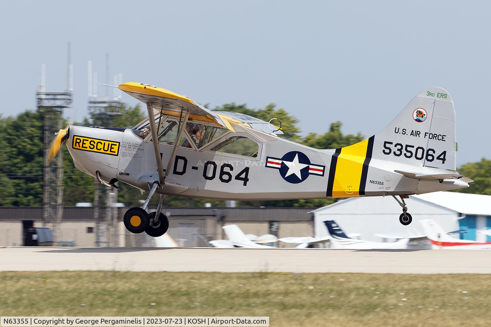 N63355, 1945 Stinson L-5G Sentinel C/N 4646, Airventure 2023.