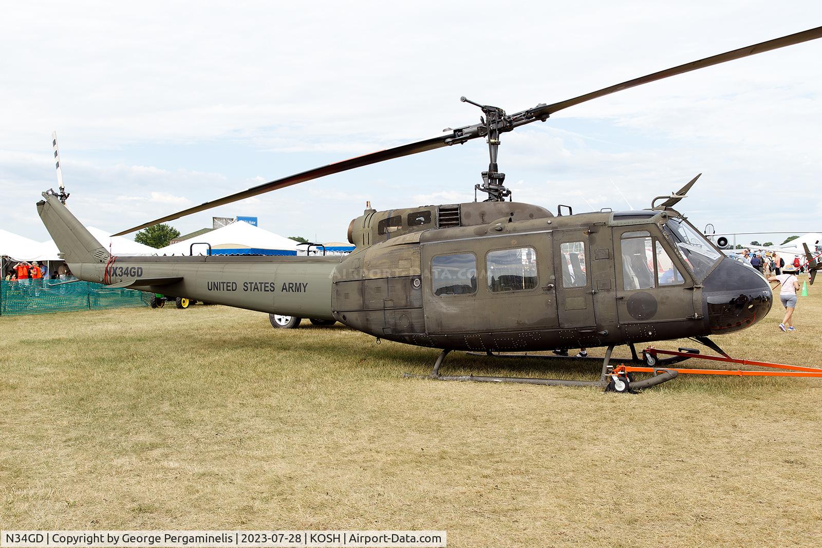 N34GD, Bell UH-1H Iroquois C/N 8539, Airventure 2023.
