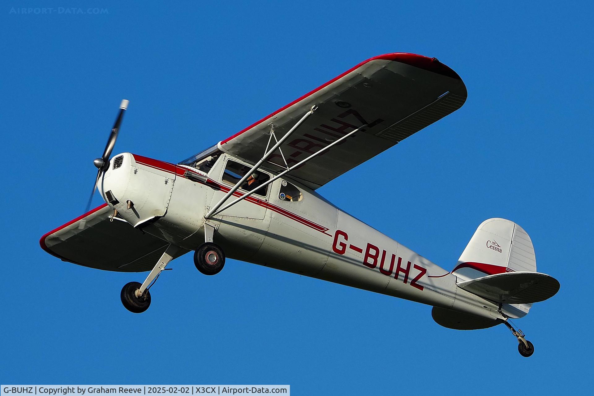 G-BUHZ, 1948 Cessna 120 C/N 14950, Departing from Northrepps.