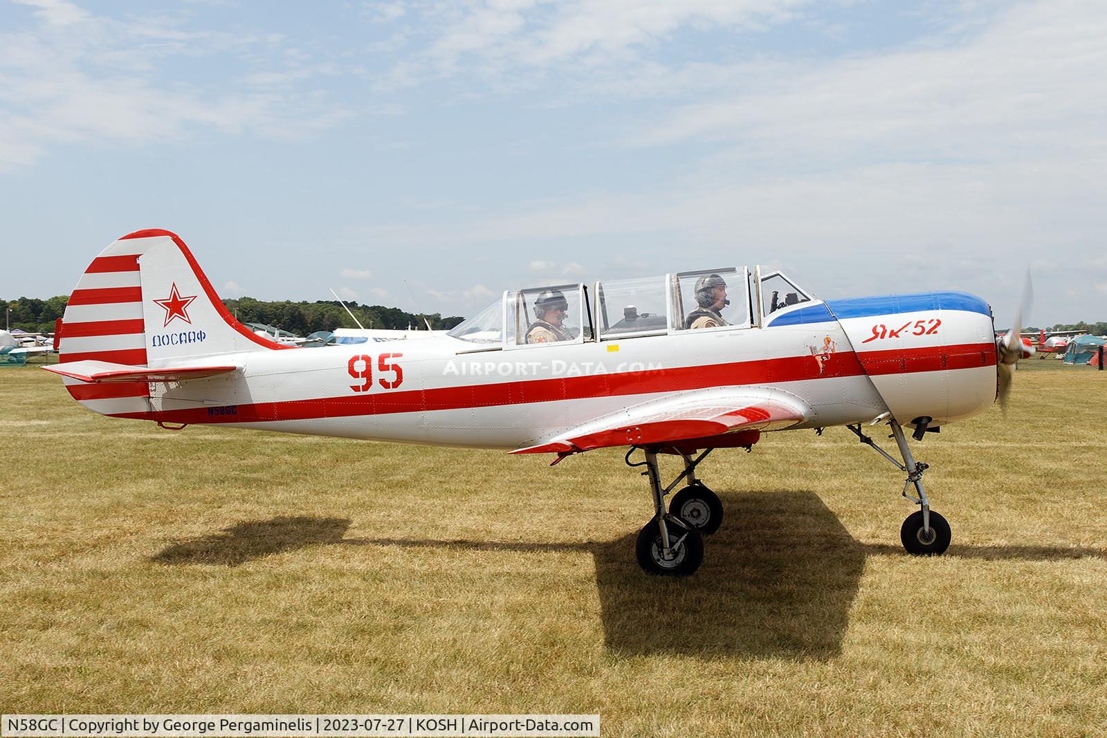 N58GC, 1983 Yakovlev Yak-52 C/N 833511, Airventure 2023.