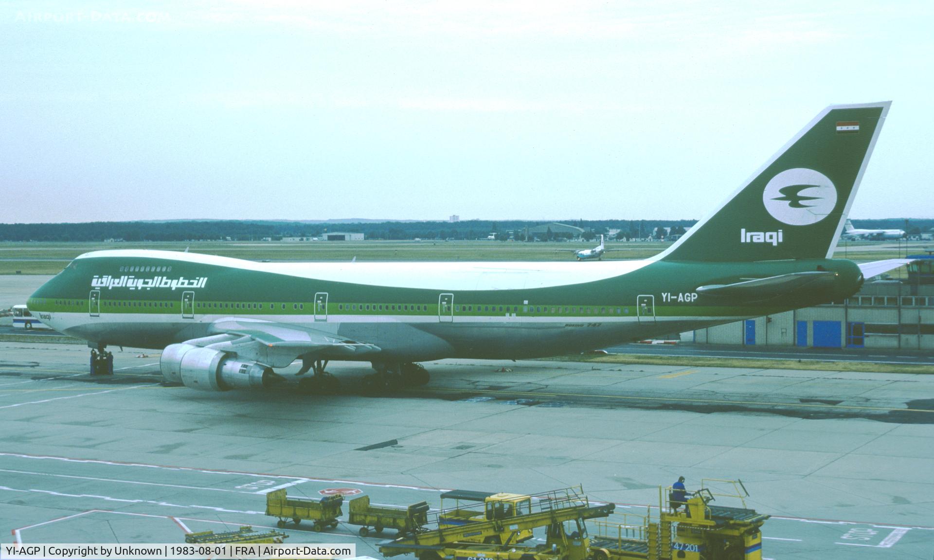 YI-AGP, 1982 Boeing 747-270C C/N 22366, Frankfurt 8.83