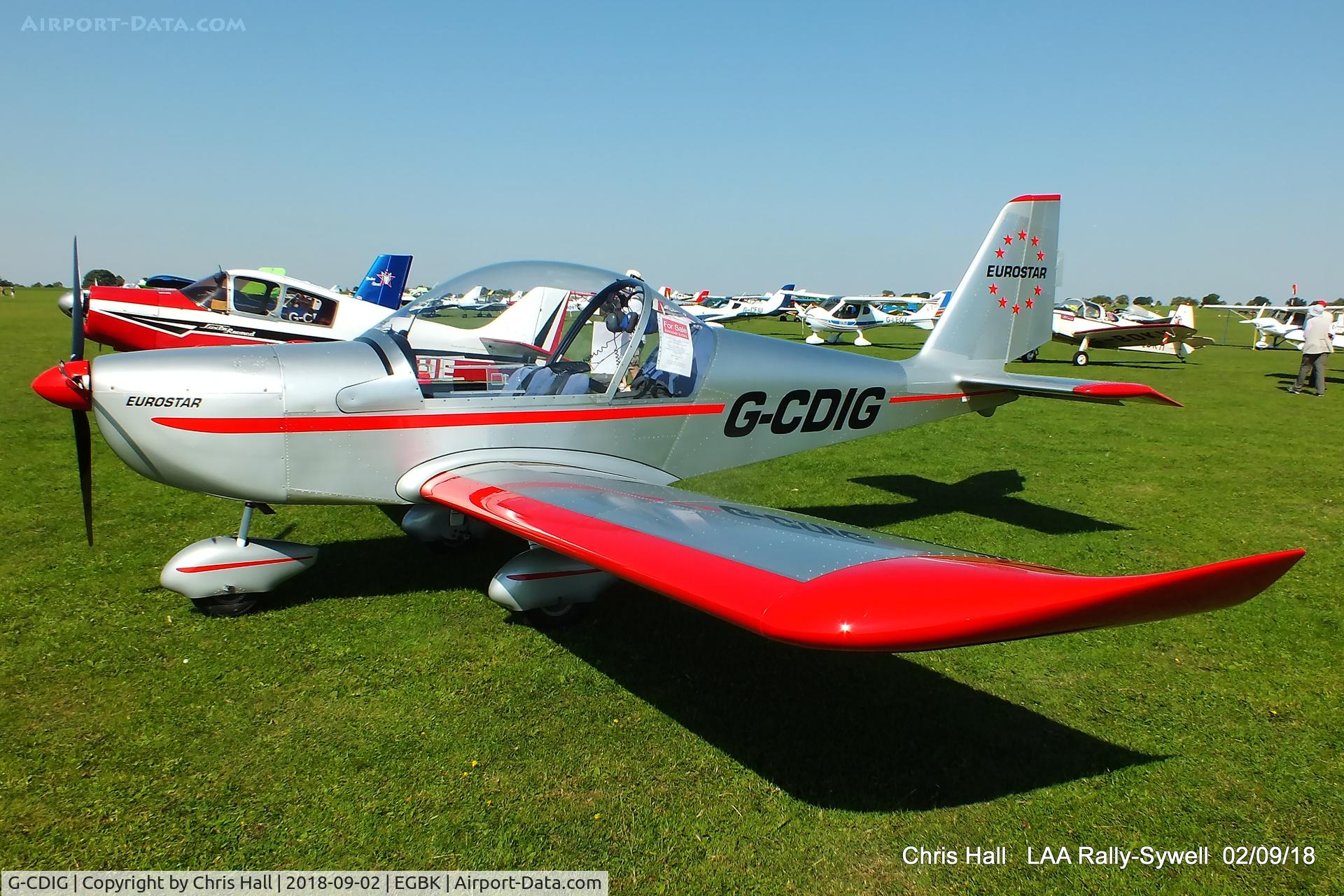 G-CDIG, 2005 Aerotechnik EV-97 Eurostar C/N PFA 315-14353, 2018 LAA Rally, Sywell
