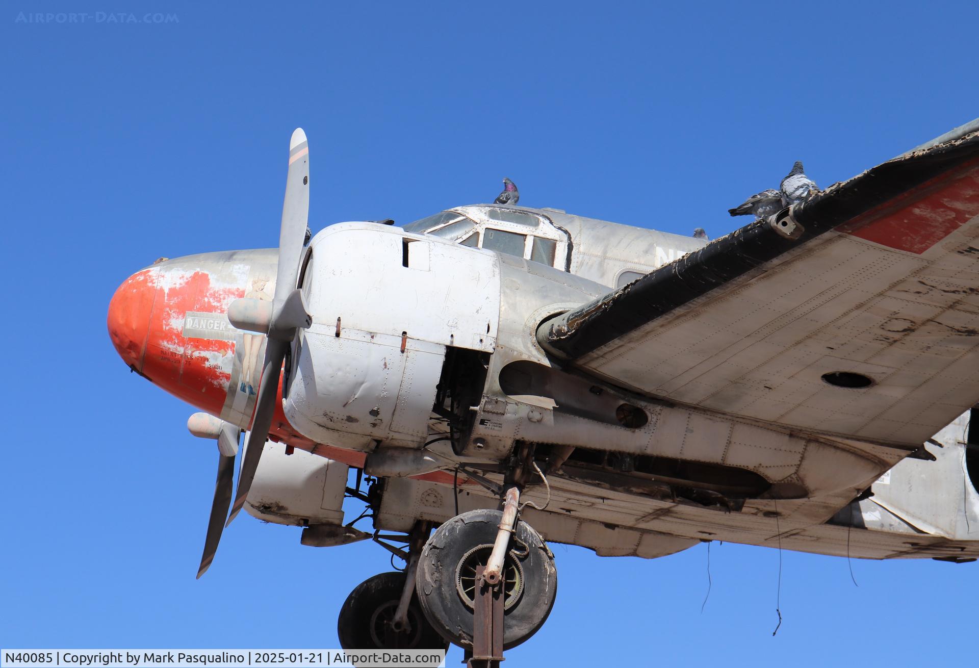 N40085, 1944 Beech UC-45J Expeditor C/N 51104 (6227), Beech UC-45J located at Whoopee Bowl Antique Mall, Anthony, Texas along Interstate 10