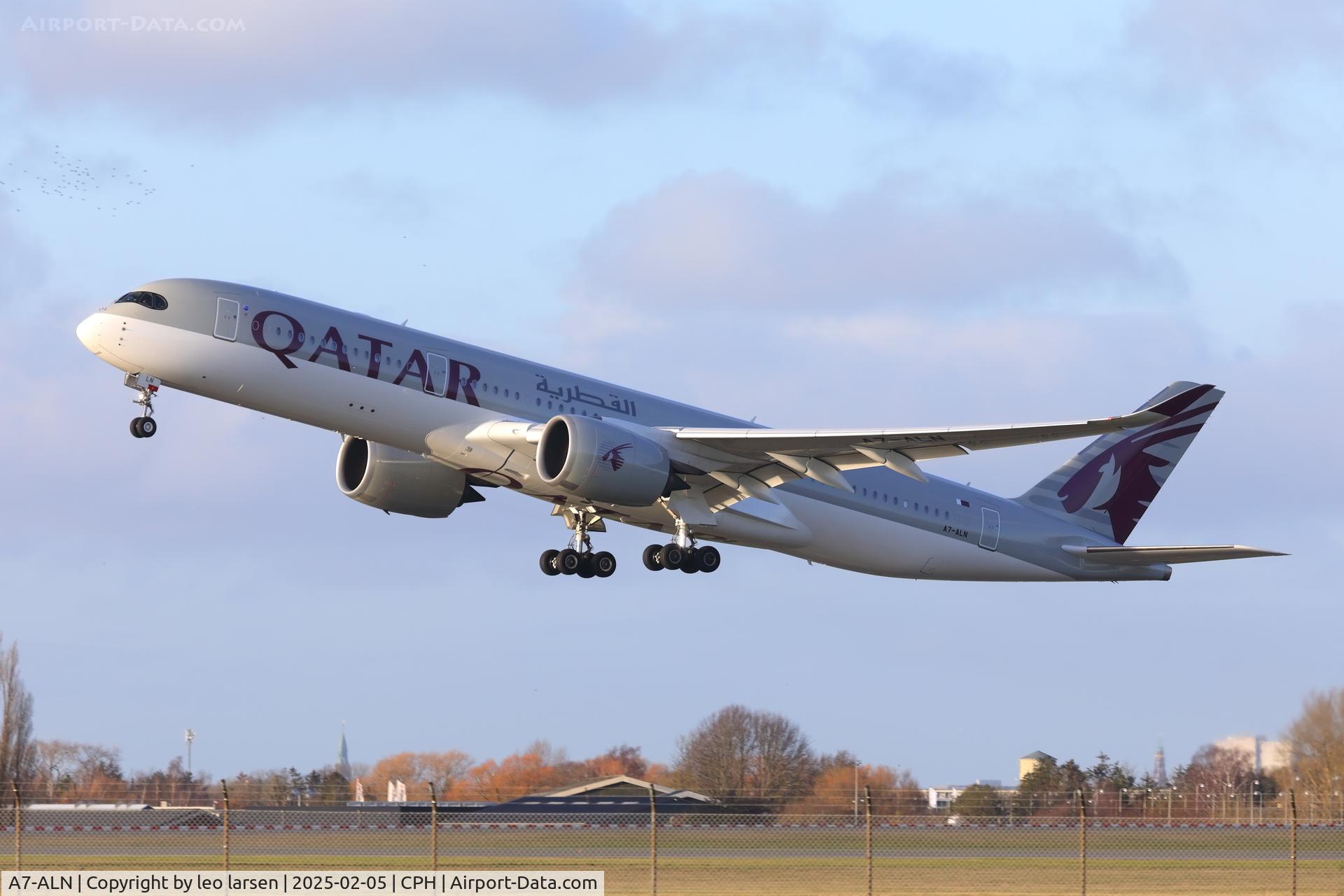 A7-ALN, 2016 Airbus A350-941 C/N 047, Copenhagen 5.2.2025-
