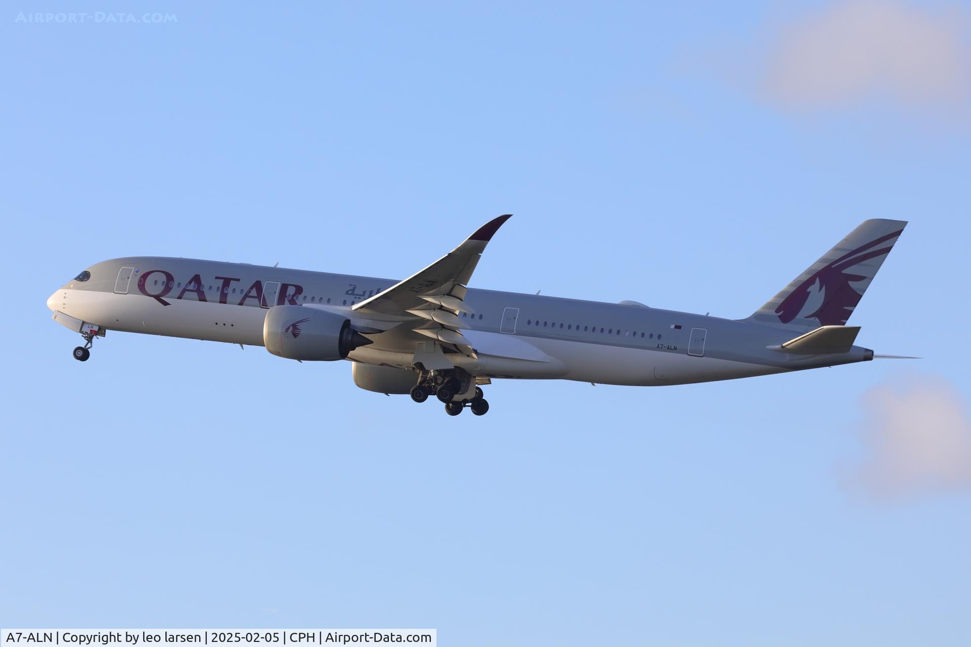 A7-ALN, 2016 Airbus A350-941 C/N 047, Copenhagen 5.2.2025