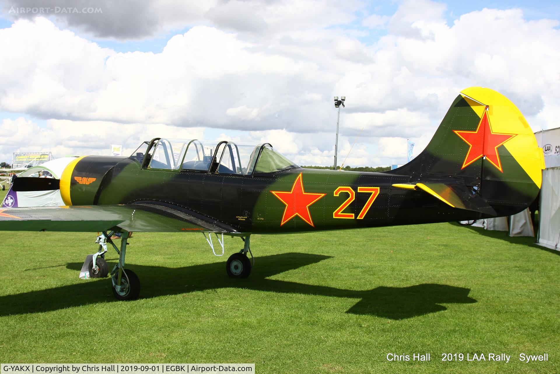 G-YAKX, 1991 Yakovlev (Aerostar) Yak-52 C/N 9111307, 2019 LAA Rally, Sywell