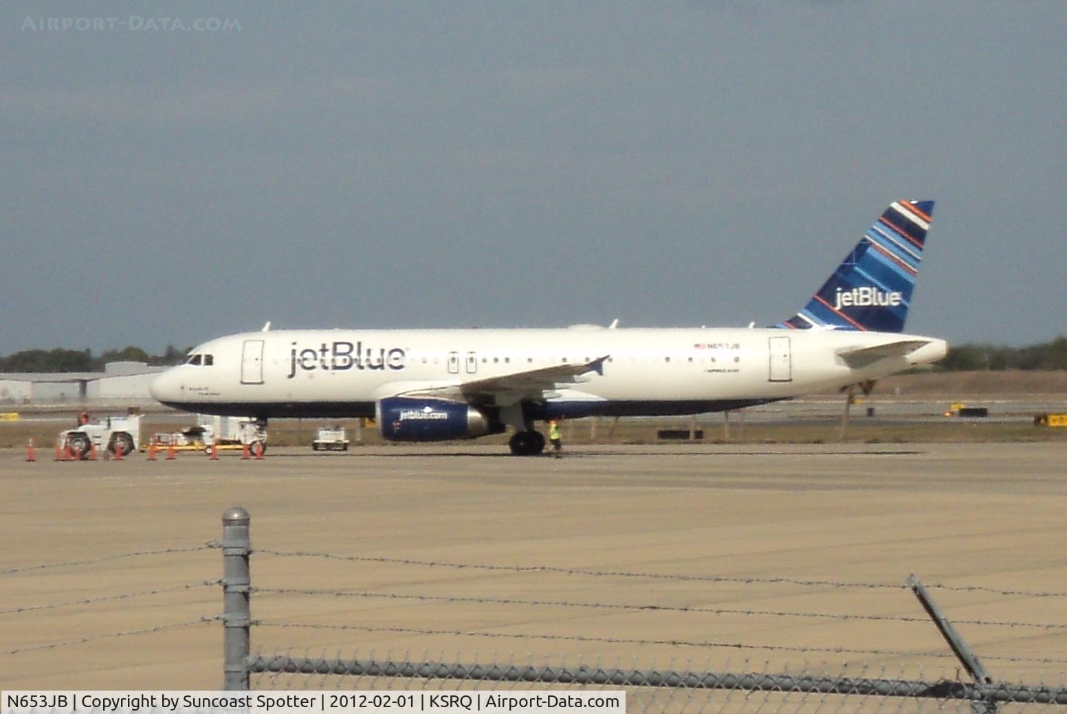 N653JB, 2007 Airbus A320-232 C/N 3039, JetBlue A320 at SRQ