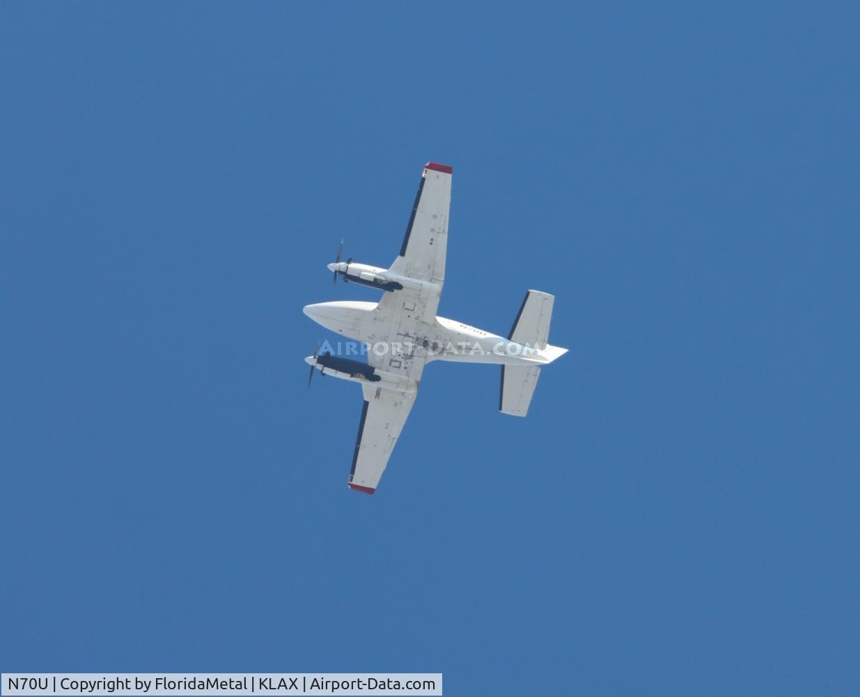 N70U, 1967 Beech 65-A90-1 C/N LM-51, Beech 65 turbo zx survey work over LAX 