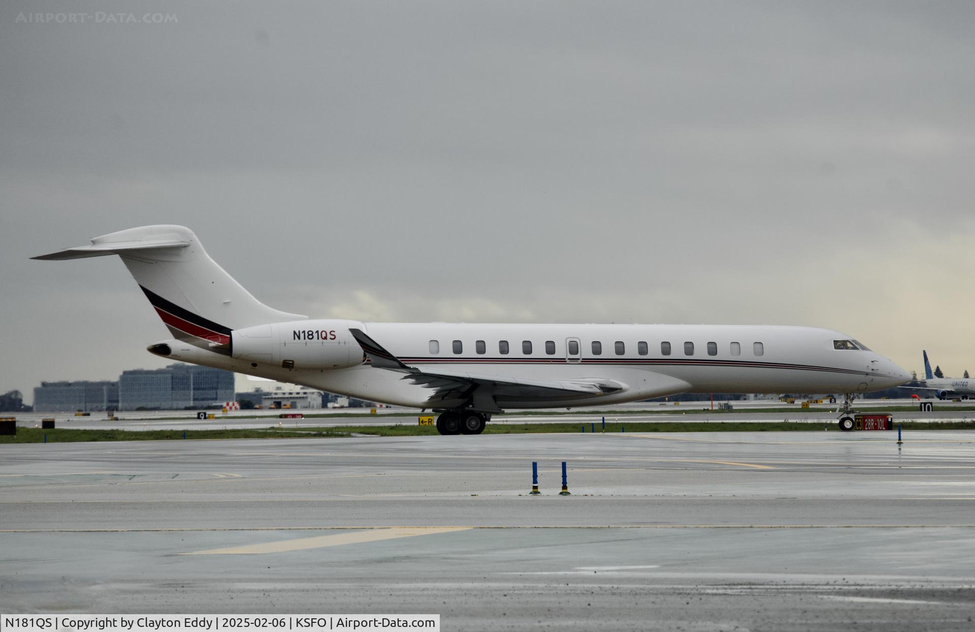 N181QS, 2023 Bombardier Inc. BD-700-2A12 Global 7500 C/N 70154, Departing runway 10 SFO 2025