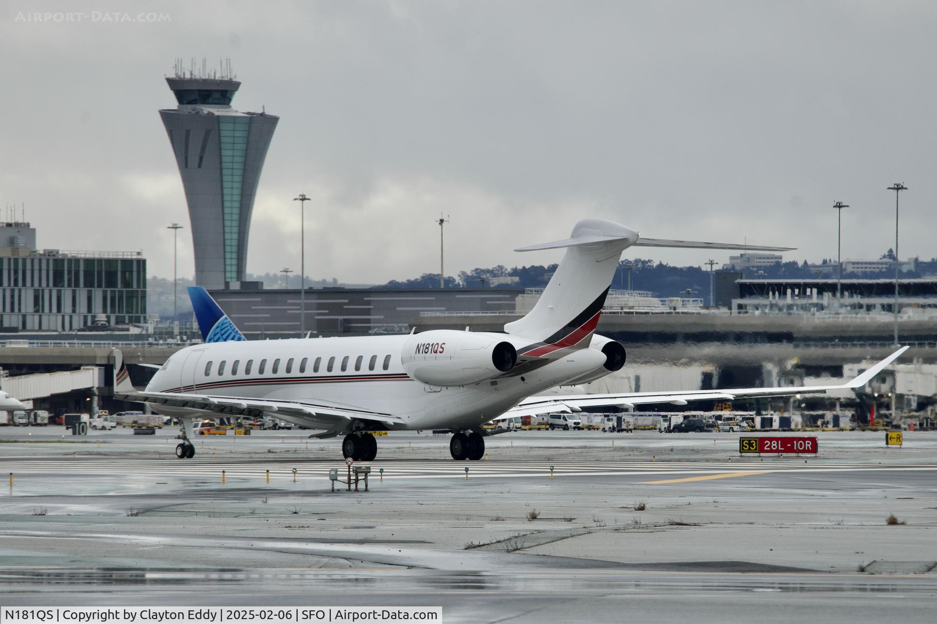 N181QS, 2023 Bombardier Inc. BD-700-2A12 Global 7500 C/N 70154, Departing runway 10 SFO 2025