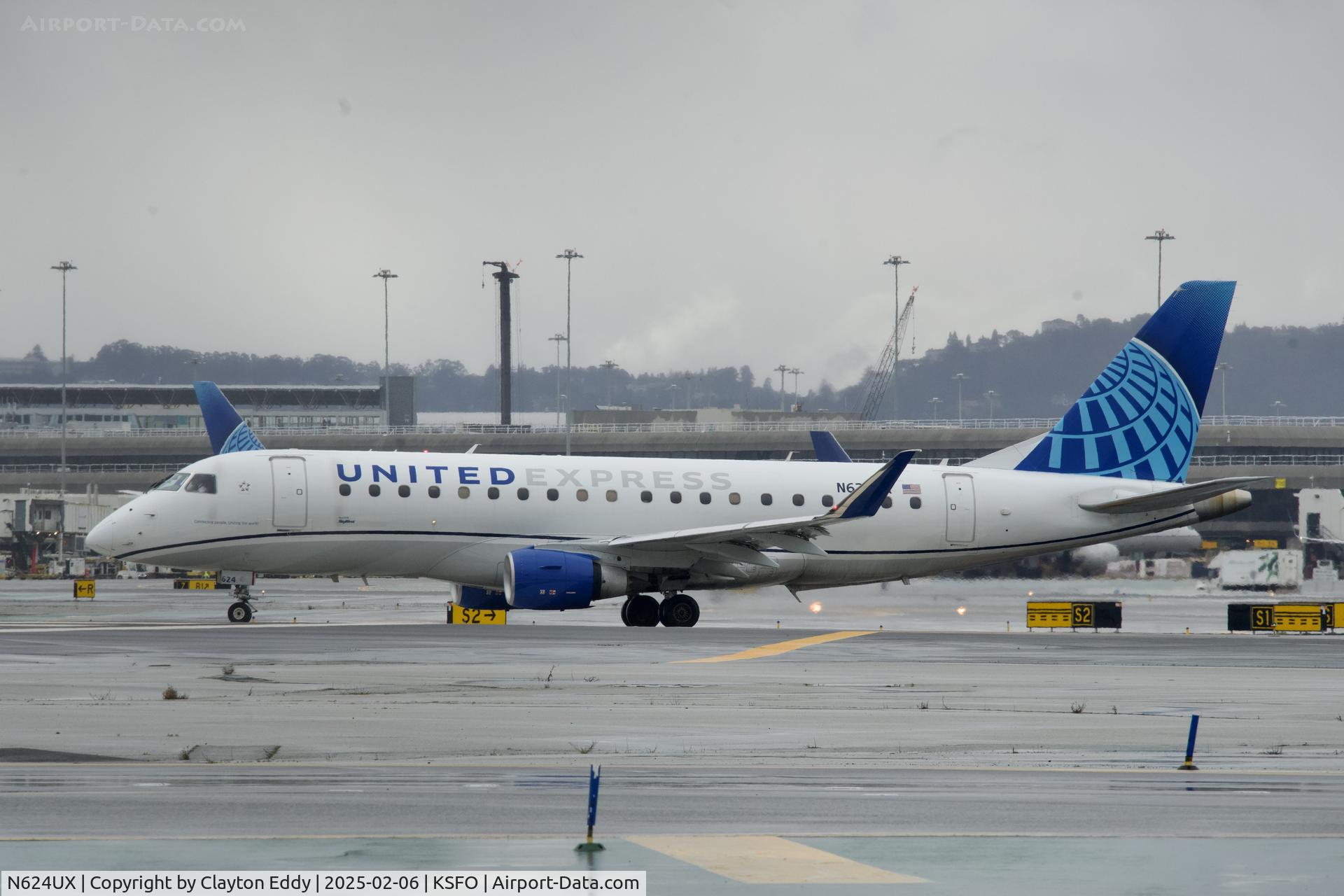 N624UX, 2019 Embraer ERJ-170-200LR C/N 17000831, Departing runway 10 SFO 2025