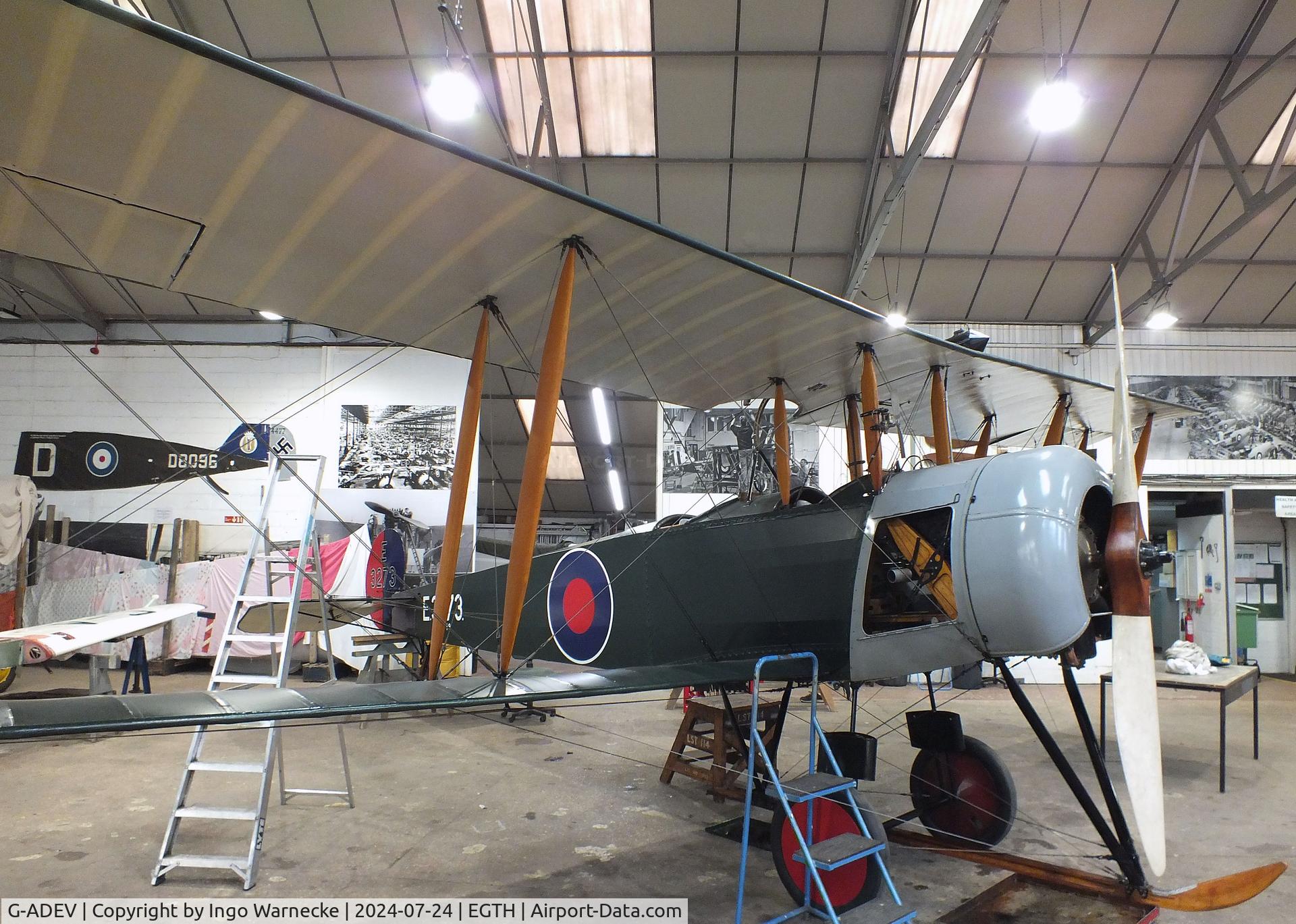 G-ADEV, 1918 Avro 504K C/N R3/LE/61400, Avro 504K undergoing maintenance at the Shuttleworth Collection, Biggleswade