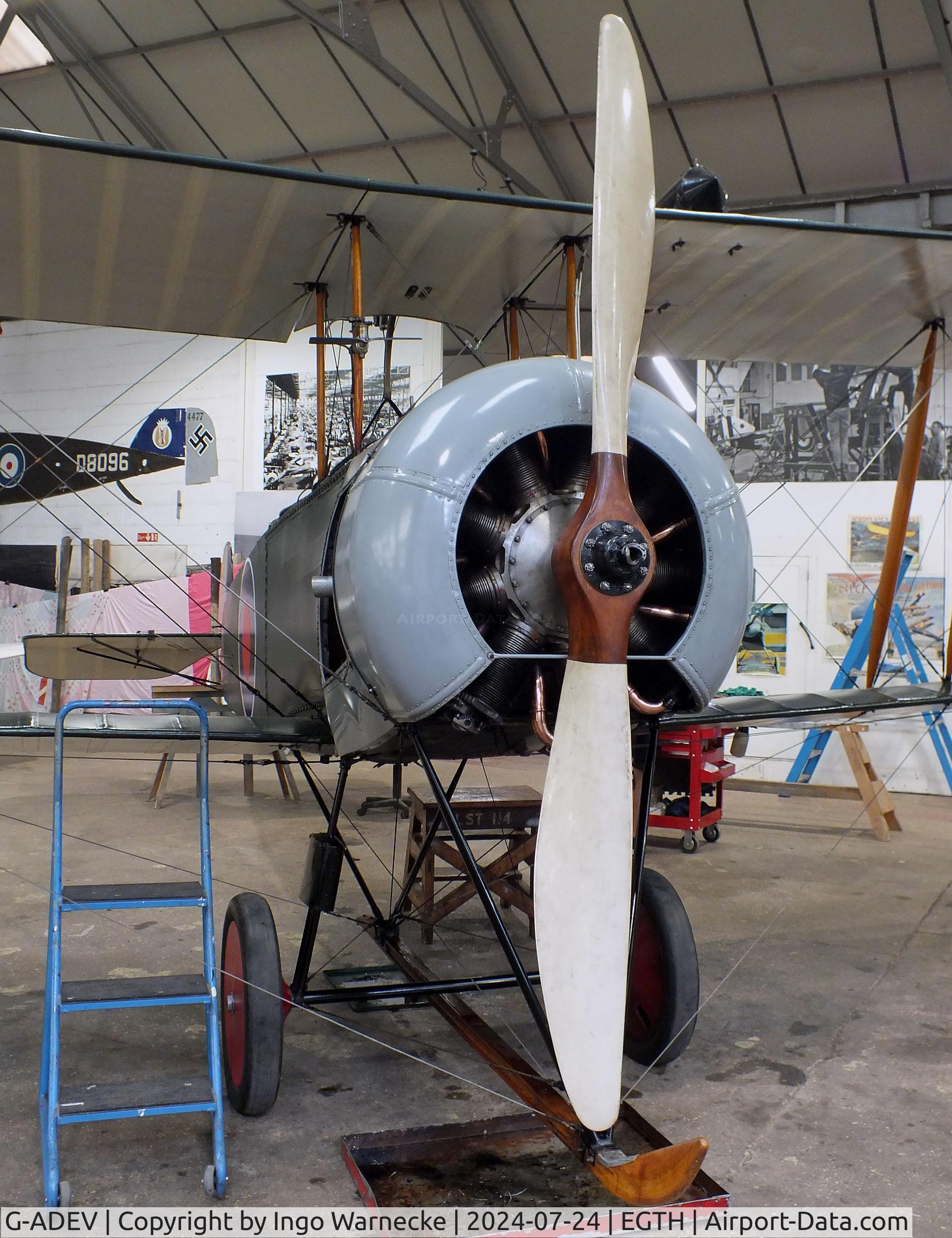 G-ADEV, 1918 Avro 504K C/N R3/LE/61400, Avro 504K undergoing maintenance at the Shuttleworth Collection, Biggleswade