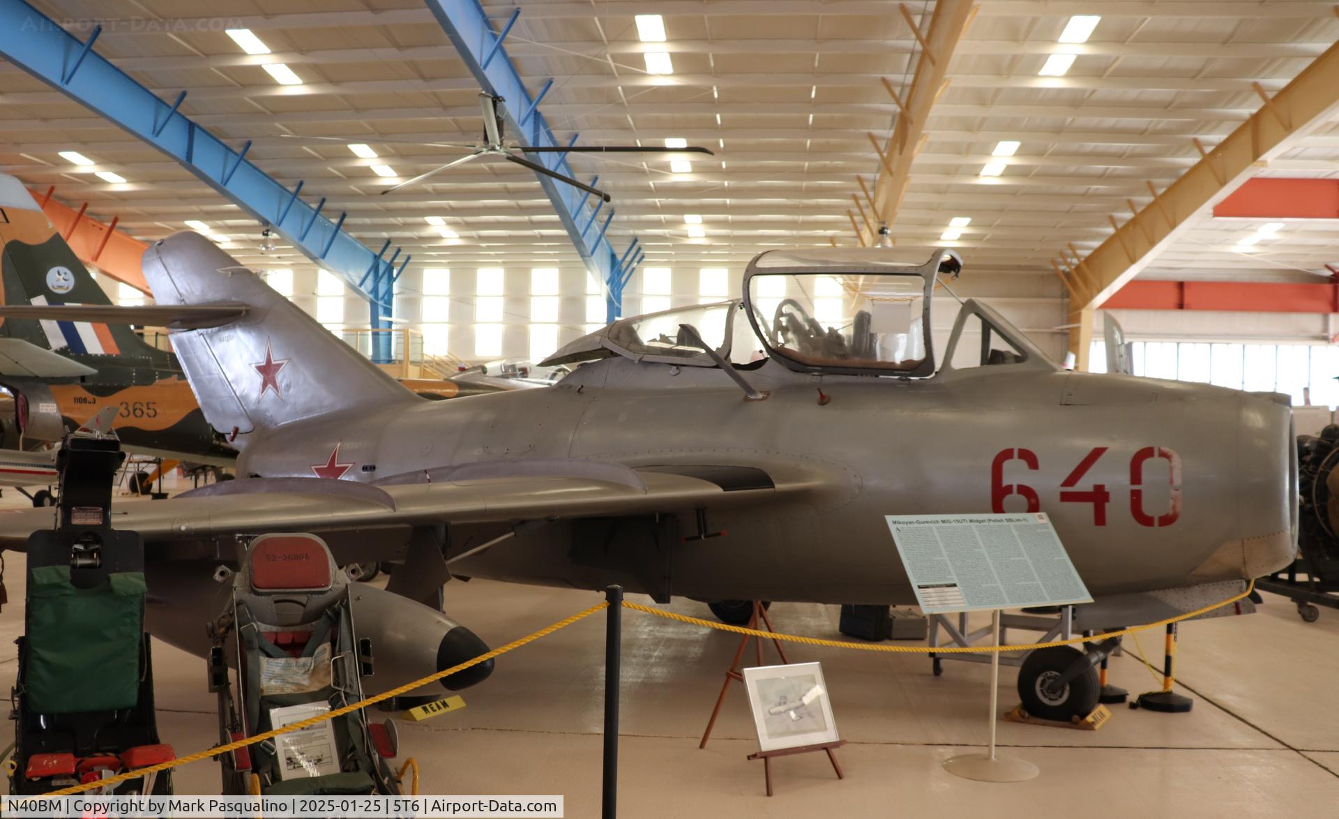 N40BM, 1953 Mikoyan-Gurevich MIG 15 C/N 1A06040, MiG-15