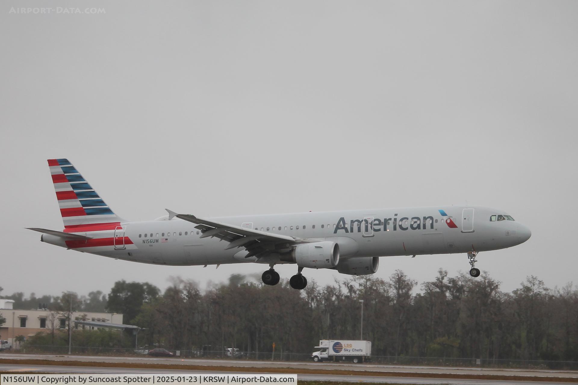 N156UW, 2013 Airbus A321-211 C/N 5684, American Flight 873 arrives on Runway 6 at Southwest Florida International Airport following flight from Dallas/Fort Worth International Airport