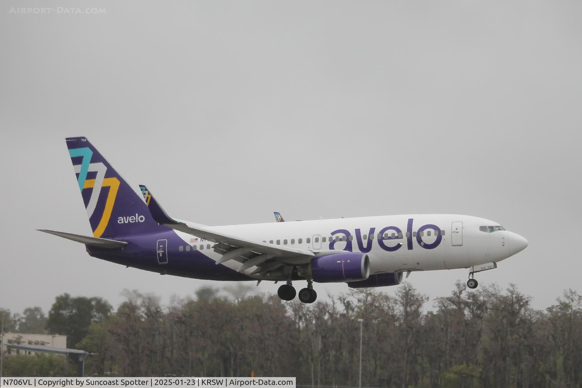 N706VL, 2004 Boeing 737-752 C/N 33789, Avelo Flight 649 arrives on Runway 6 at Southwest Florida International Airport following flight from Wilmington International Airport