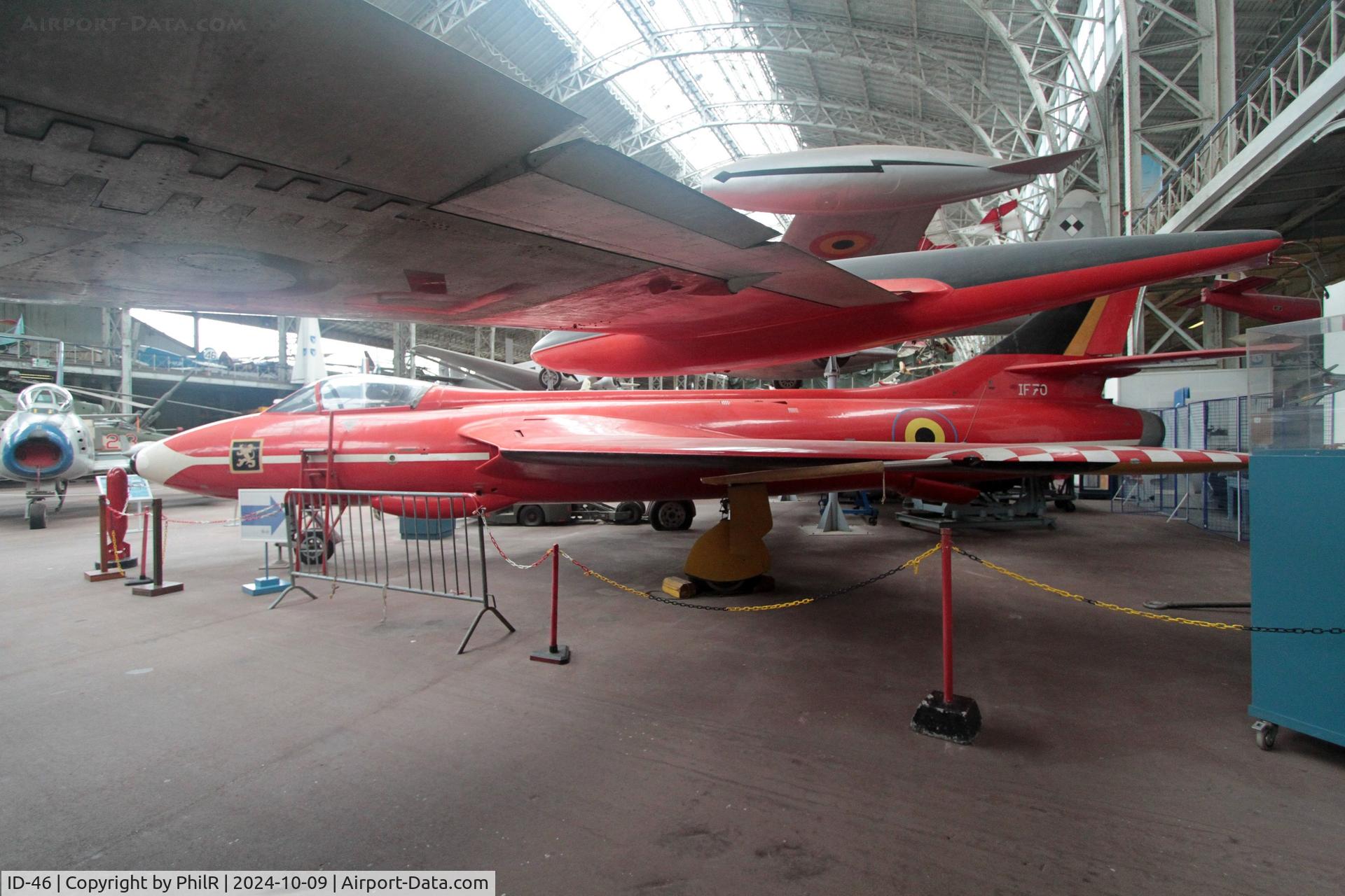 ID-46, Hawker Hunter F.4 C/N AF/HCF59, 'IF-70' (ID-46) 1956 Avions-Fairey Hawker Hunter F4 in cs of 'Les Diables Rouge' team Musée de l'Air de Bruxelles