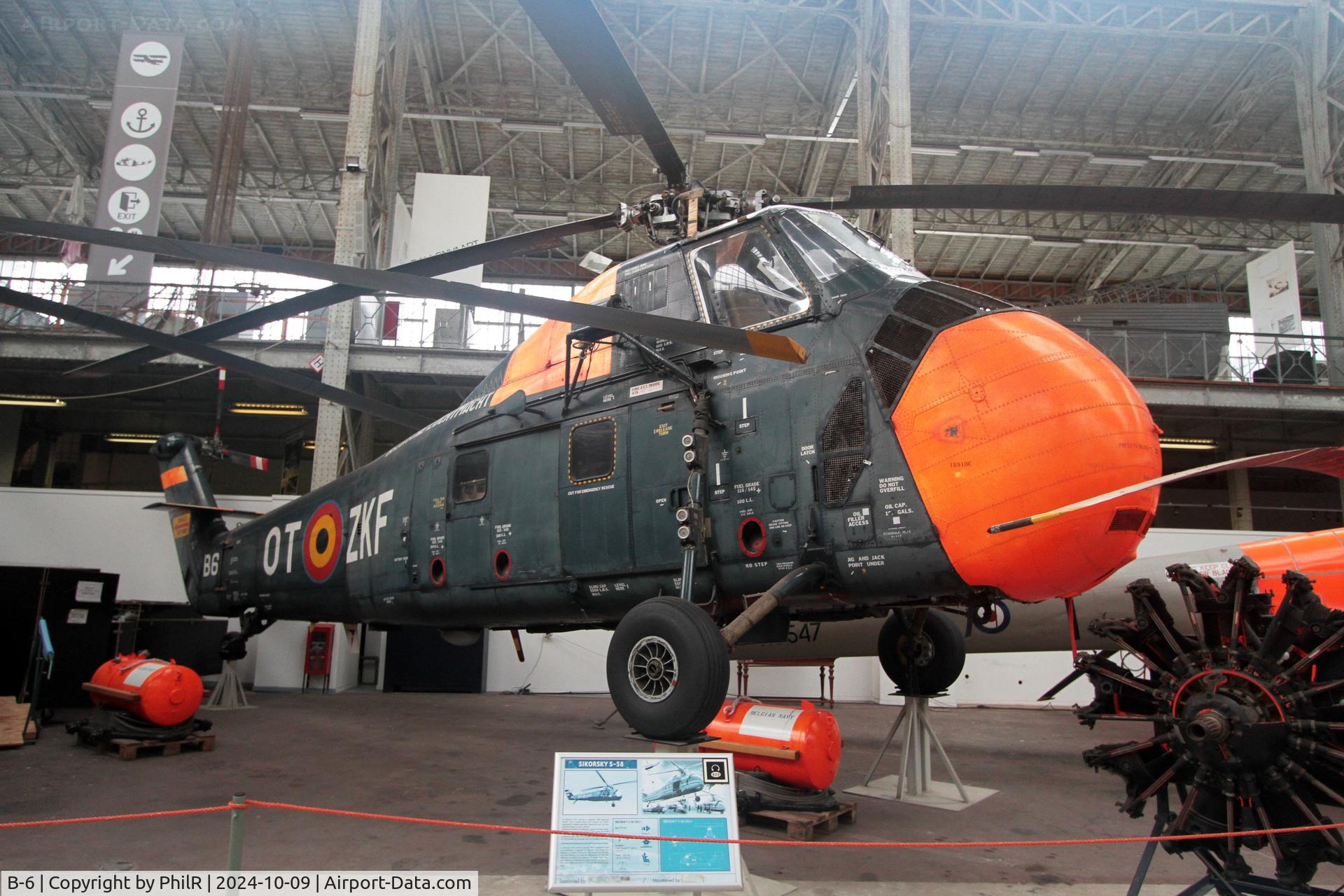 B6, Sikorsky HSS-1 Seabat C/N SA181, OT-ZKF B-6 1962 Sud Aviation built Sikorsky HSS-1 Seabat Belgian  Air Force Musée de l'Air de Bruxelles