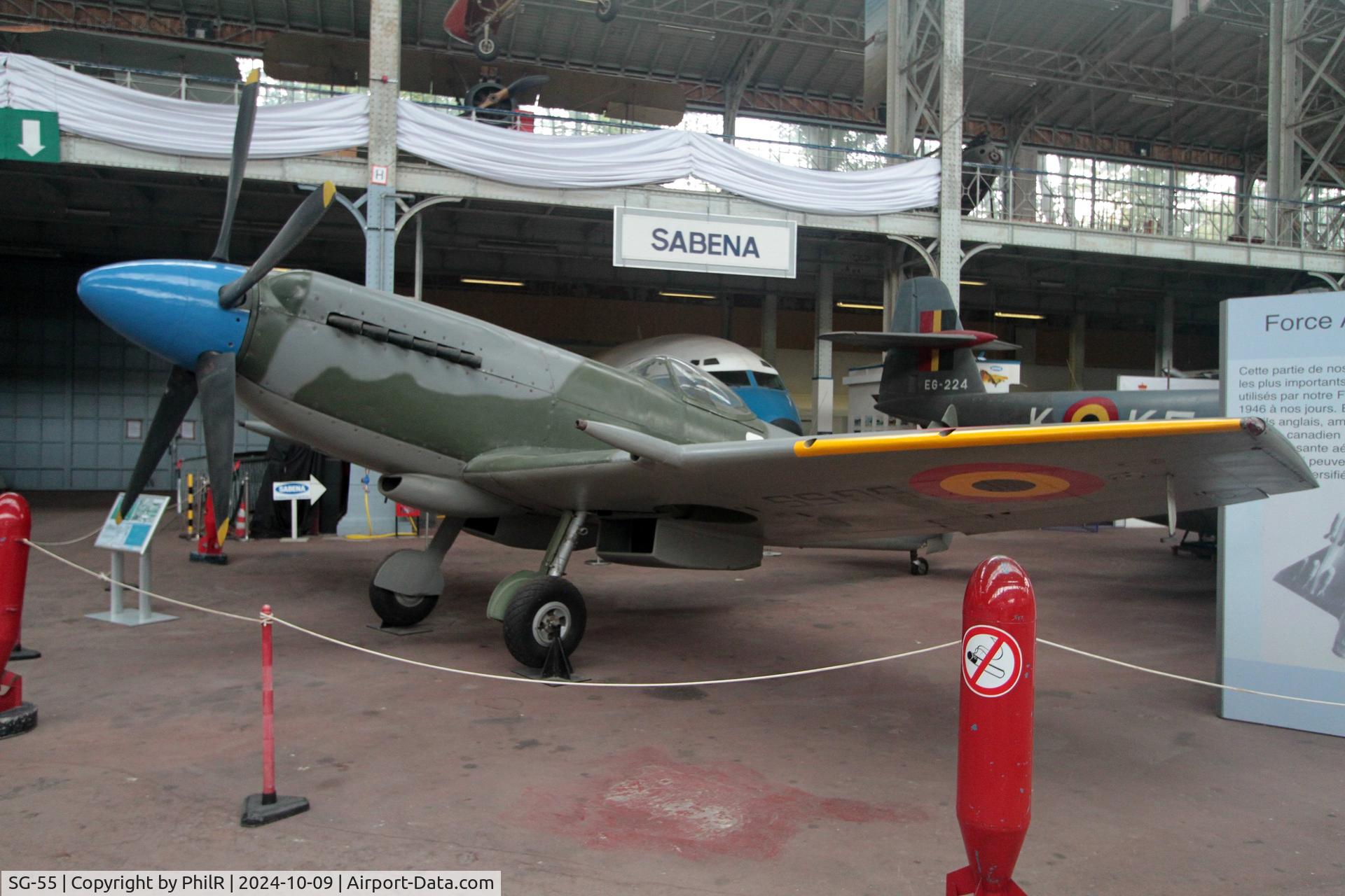 SG-55, 1948 Supermarine 379 Spitfire FR.14C C/N 6S/649170, SG-55 (MV246) c1944 Vickers Supermarine Spitfire FRXlVc Musée de l'Air de Bruxelles
