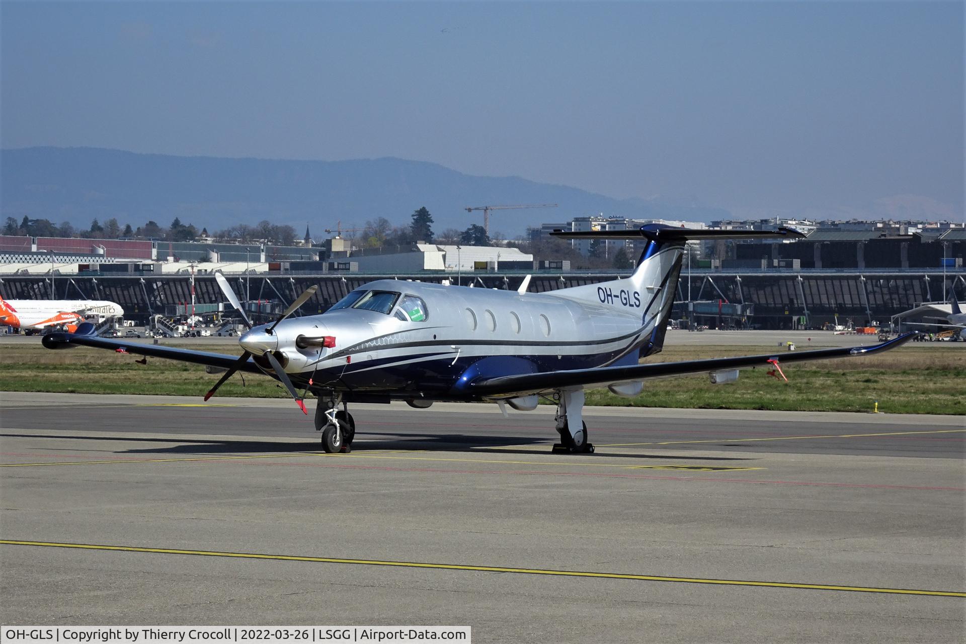 OH-GLS, 2008 Pilatus PC-12/47E C/N 1008, Parked at Geneva Airport (Switzerland)