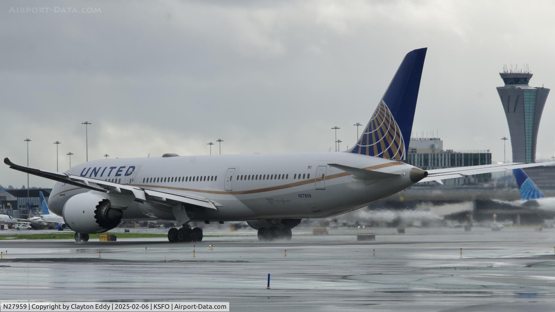 N27959, 2015 Boeing 787-9 Dreamliner C/N 36407, Departing runway 10 SFO 2025