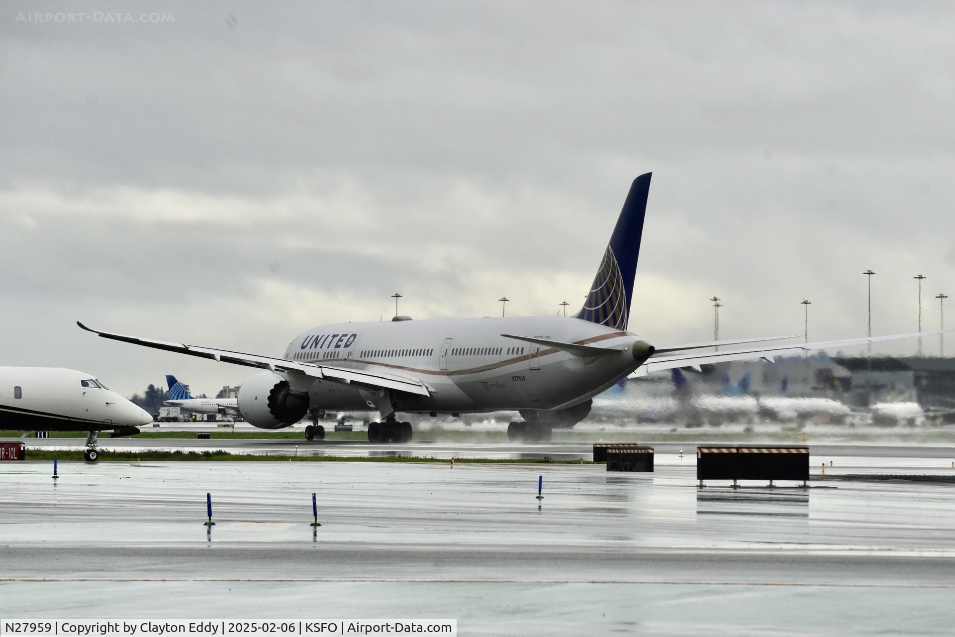 N27959, 2015 Boeing 787-9 Dreamliner C/N 36407, Departing runway 10 SFO 2025