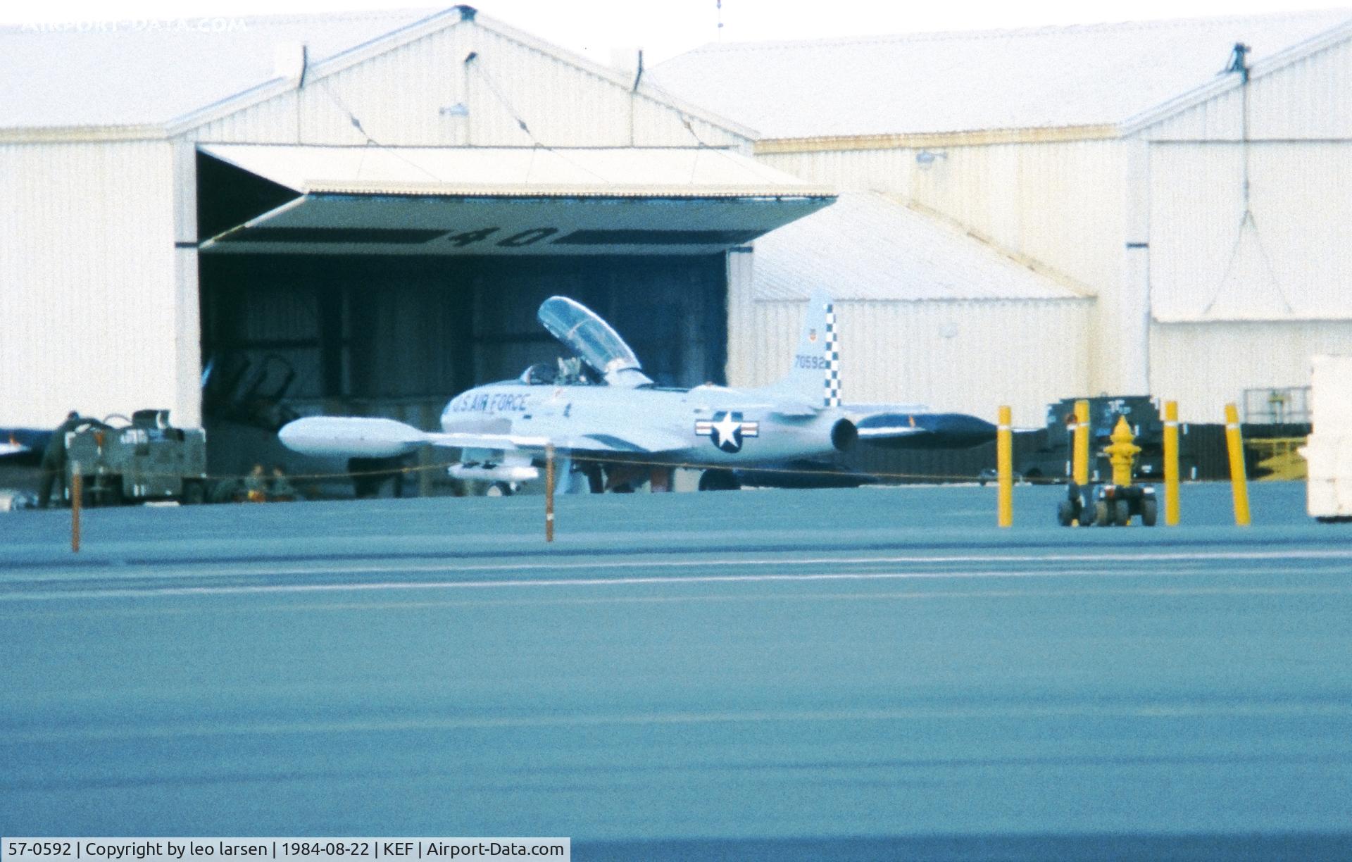 57-0592, 1957 Lockheed T-33A Shooting Star C/N 580-1241, Keflavik 22.8.1984