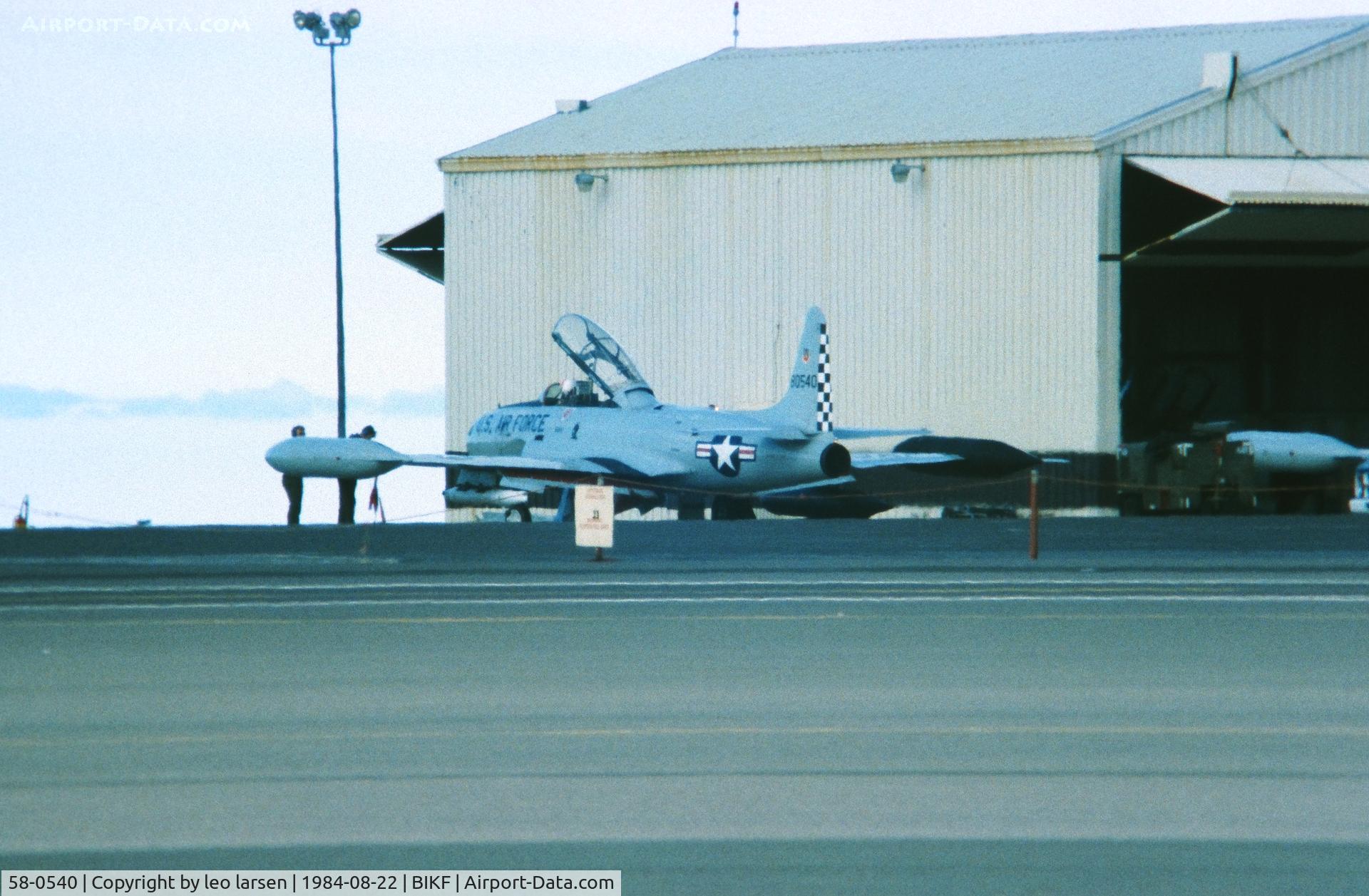 58-0540, 1958 Lockheed T-33A Shooting Star C/N 580-1509, Keflavik 22.8.1984