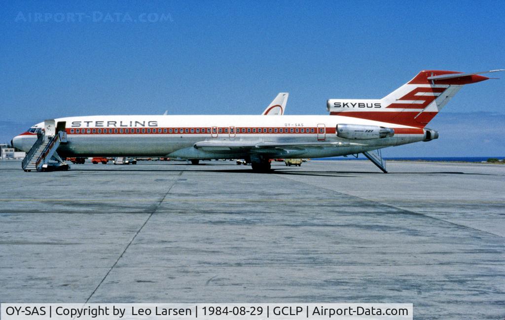 OY-SAS, 1973 Boeing 727-2J4 C/N 20765, Las Palmas 29.8.1984