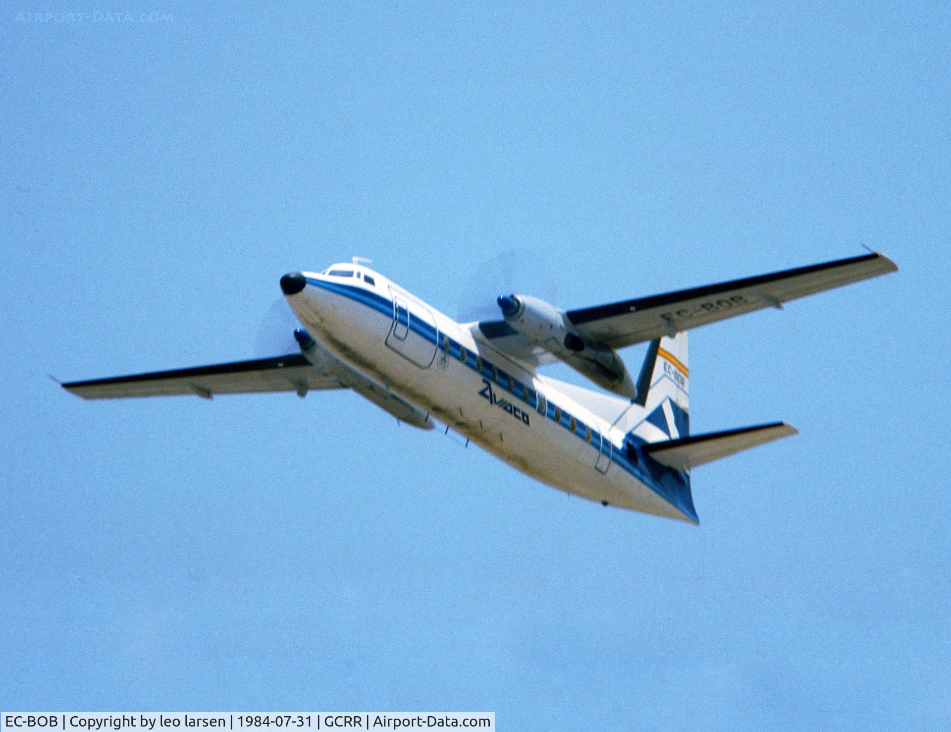 EC-BOB, 1968 Fokker F.27-600 Friendship C/N 10352, 31-7-1984     Lanzerote