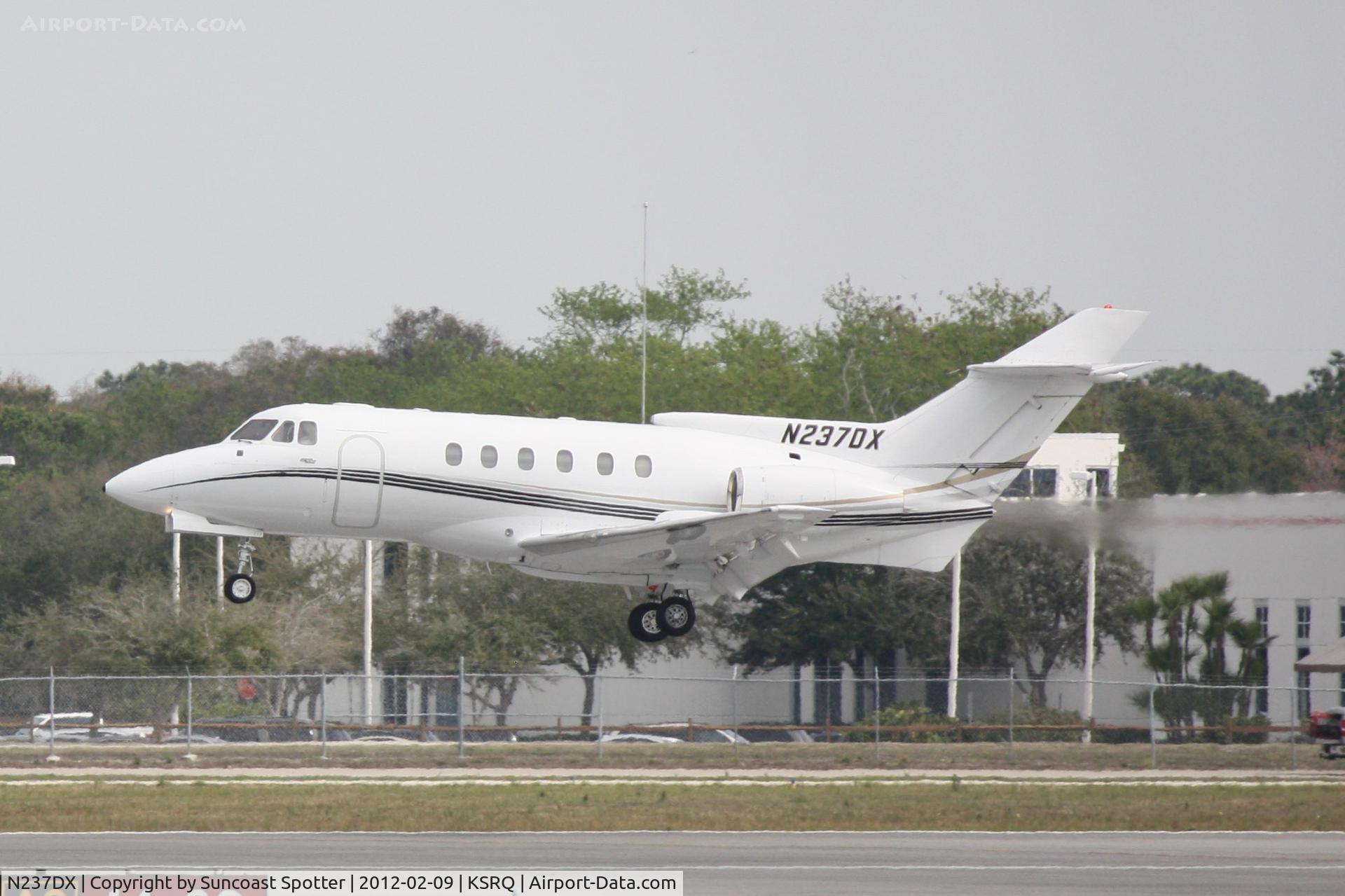 N237DX, 1981 British Aerospace HS.125-700A C/N NA0304, N237DX arrives on Runway 32 at Sarasota-Bradenton International Airport
