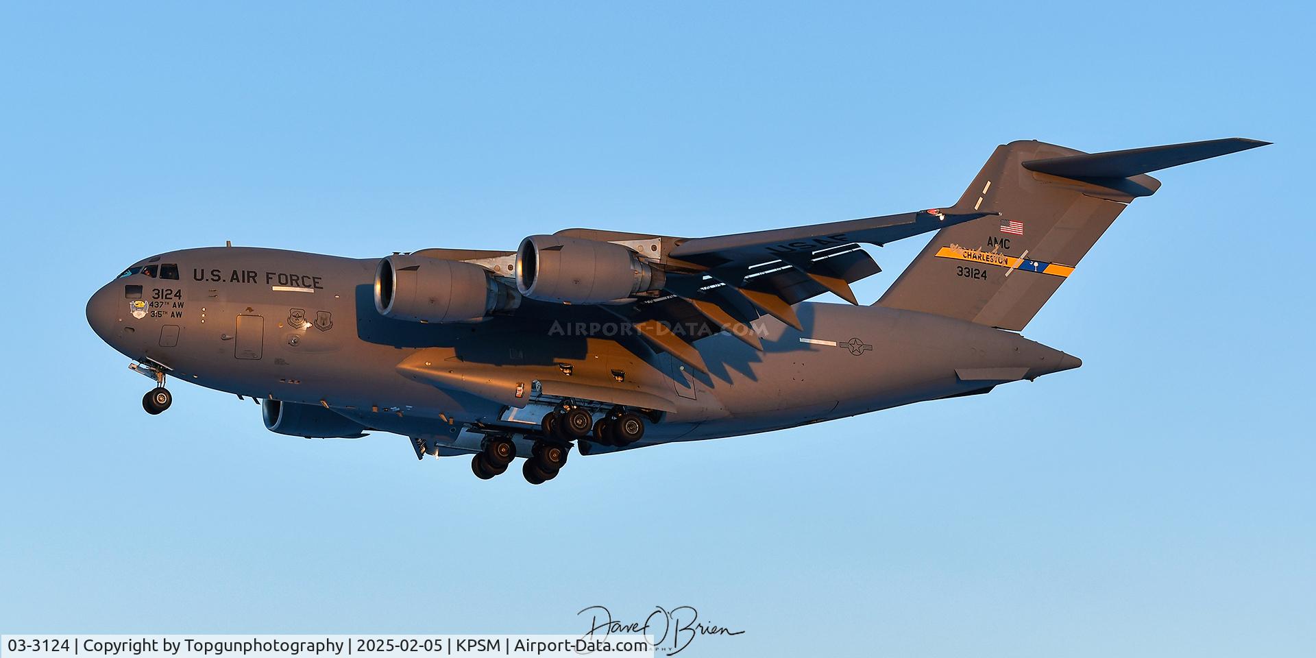 03-3124, 2003 Boeing C-17A Globemaster III C/N P-124, REACH837 sliding in at sunet